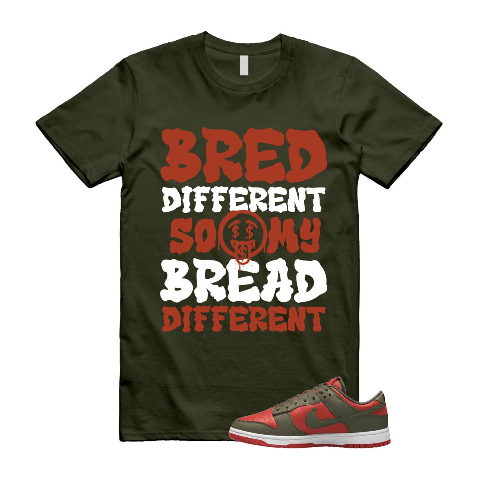 Dunk Mystic Red Cargo Khaki White Low T Shirt Match BDBD ,DV0833-600 T-Shirt, Sneaker Match Tee