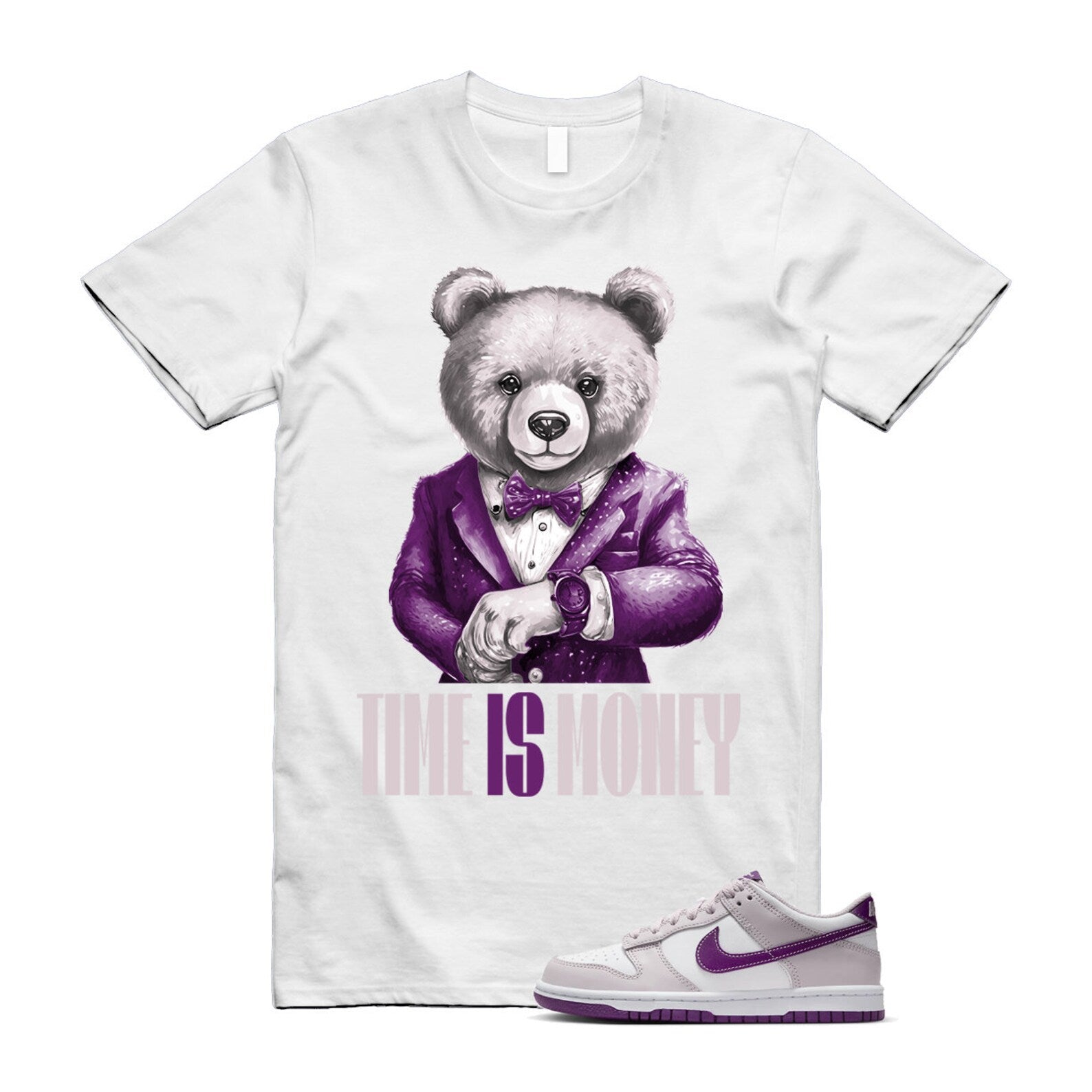 Dunk Platinum Violet Viotech White Low T Shirt Match TIM ,FB9109-104 T-Shirt, Sneaker Match Tee