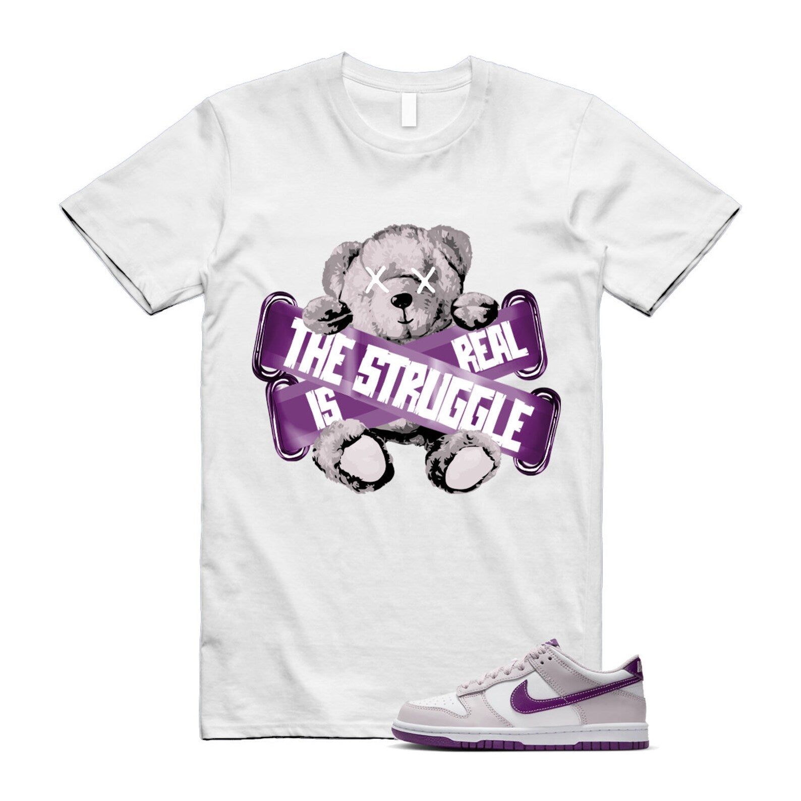 Dunk Platinum Violet Viotech White Low T Shirt Match TSIR ,FB9109-104 T-Shirt, Sneaker Match Tee