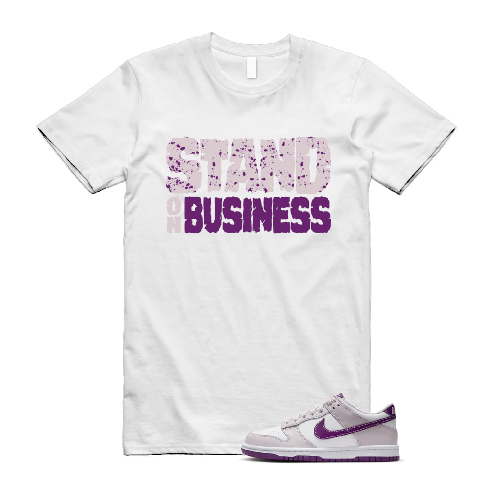 Dunk Platinum Violet Viotech White Low T Shirt Match Stand On Business ,FB9109-104 T-Shirt, Sneaker Match Tee