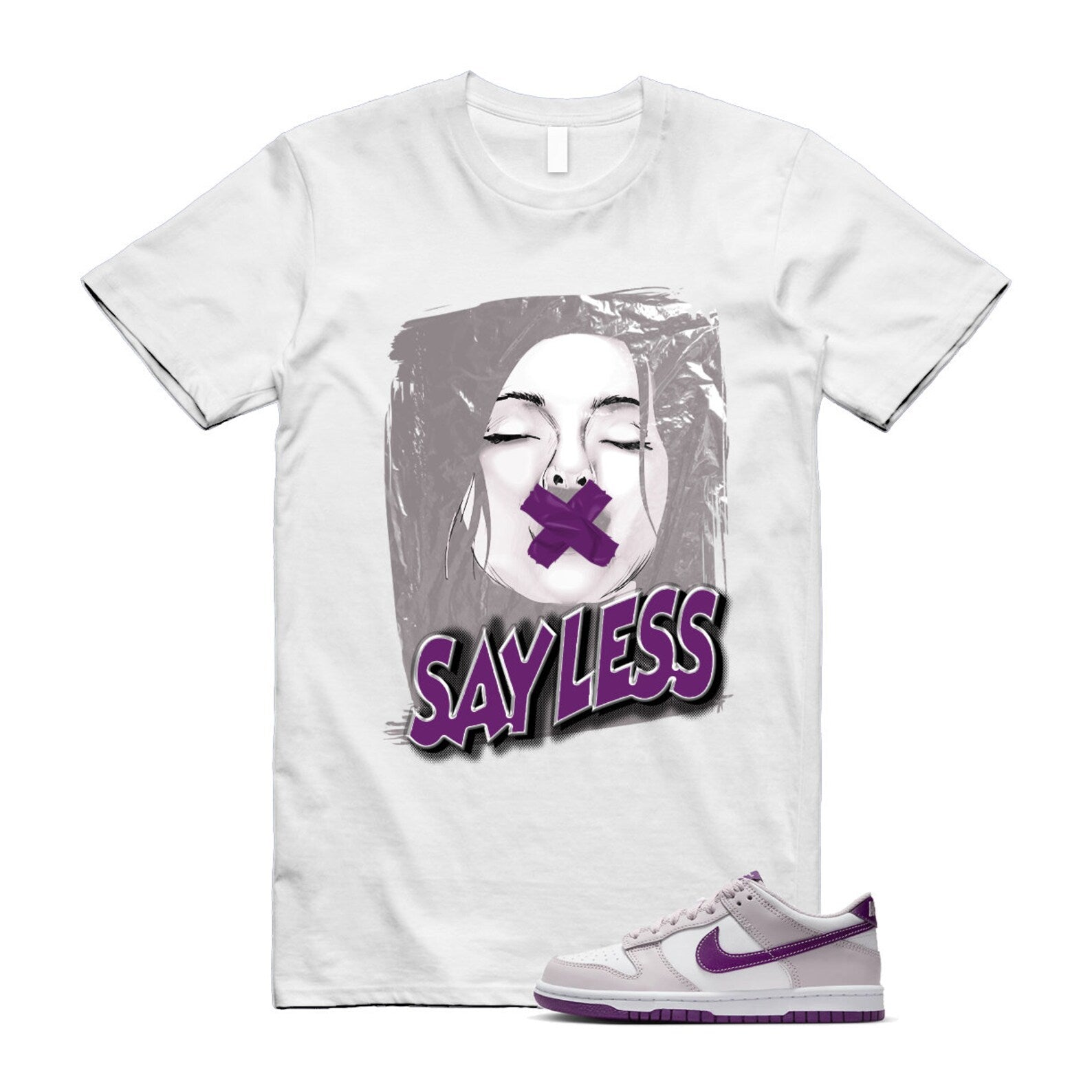 Dunk Platinum Violet Viotech White Low T Shirt Match SL ,FB9109-104 T-Shirt, Sneaker Match Tee