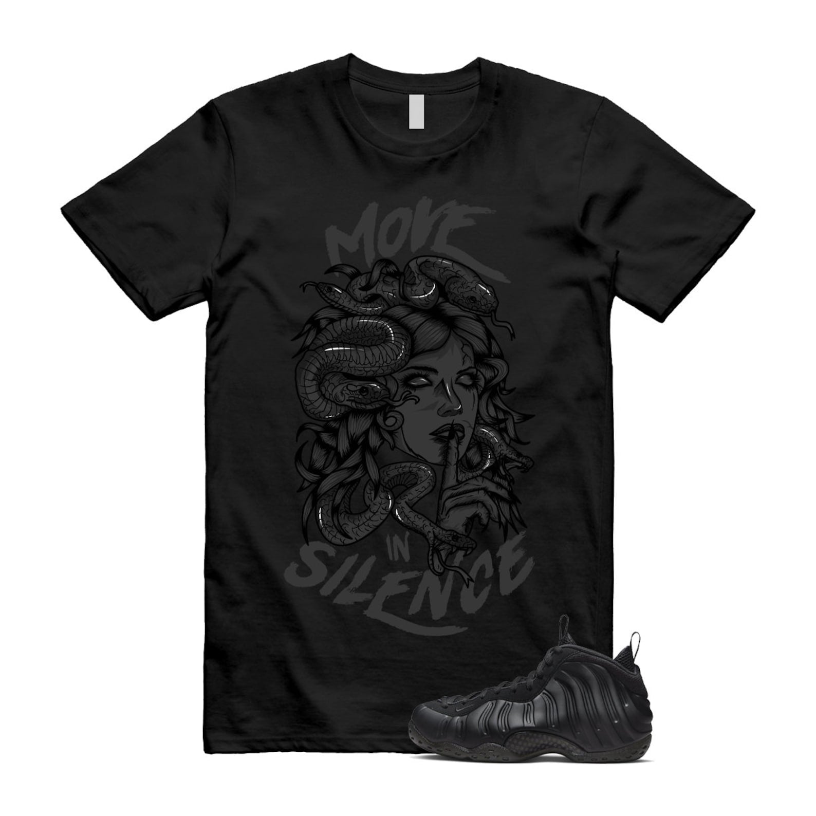 Foamposite Anthracite Air One Black T Shirt Match MIS ,FD5855-001 T-Shirt, Sneaker Match Tee