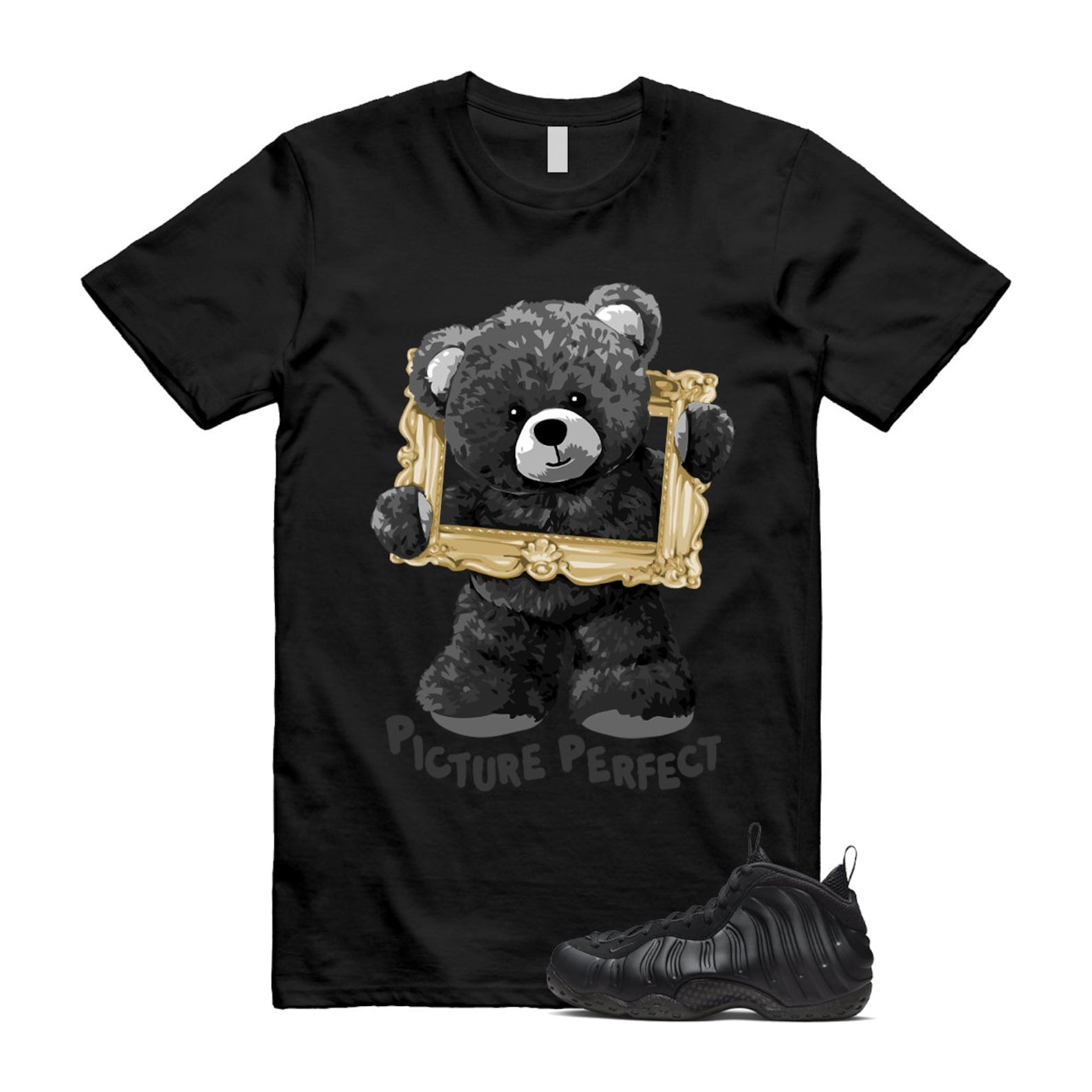 Foamposite Anthracite Air One Black T Shirt Match PIC ,FD5855-001 T-Shirt, Sneaker Match Tee