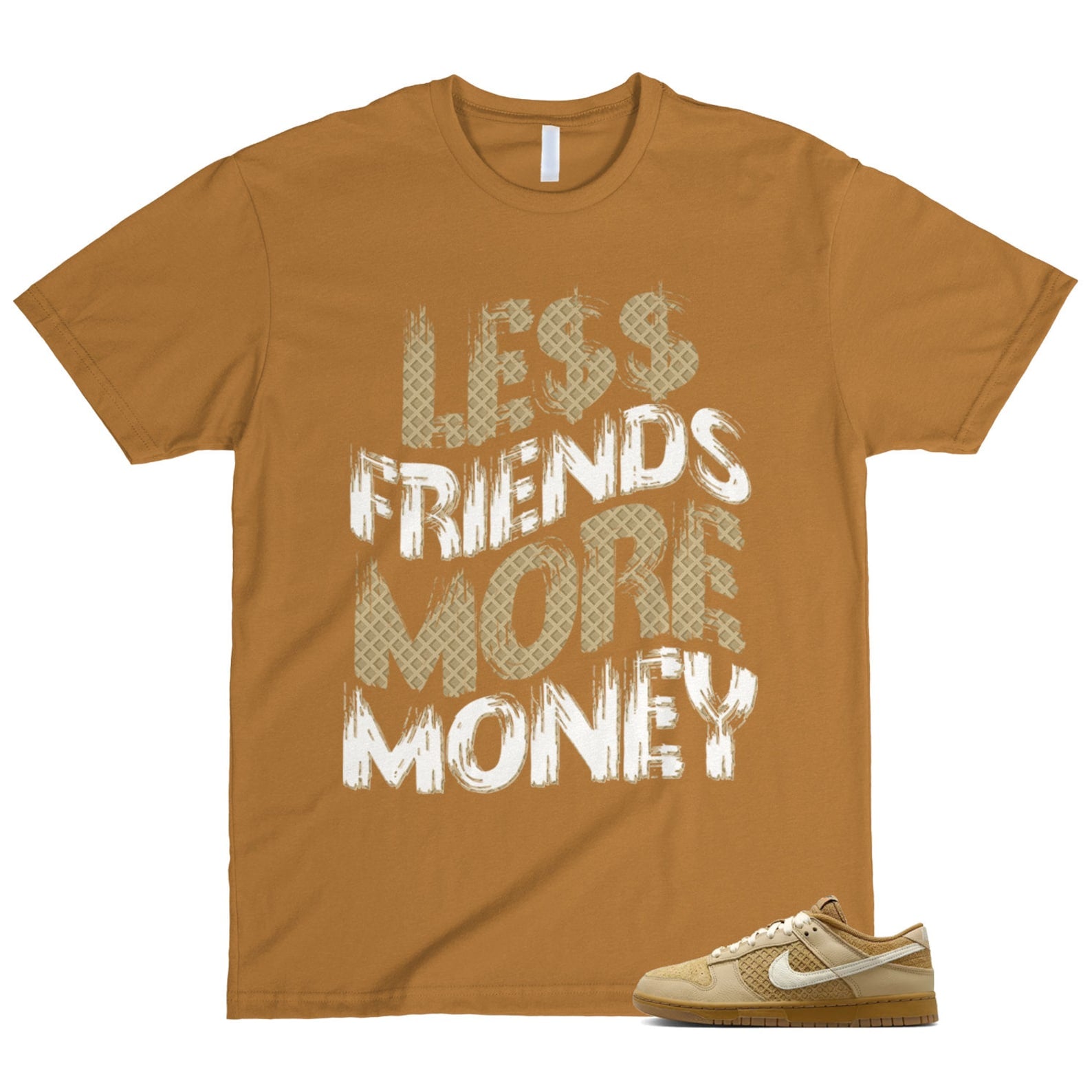 Dunk Waffle Wheat Coconut Milk Sesame Black Total Orange Low T Shirt Match LF ,FZ4041-744 T-Shirt, Sneaker Match Tee