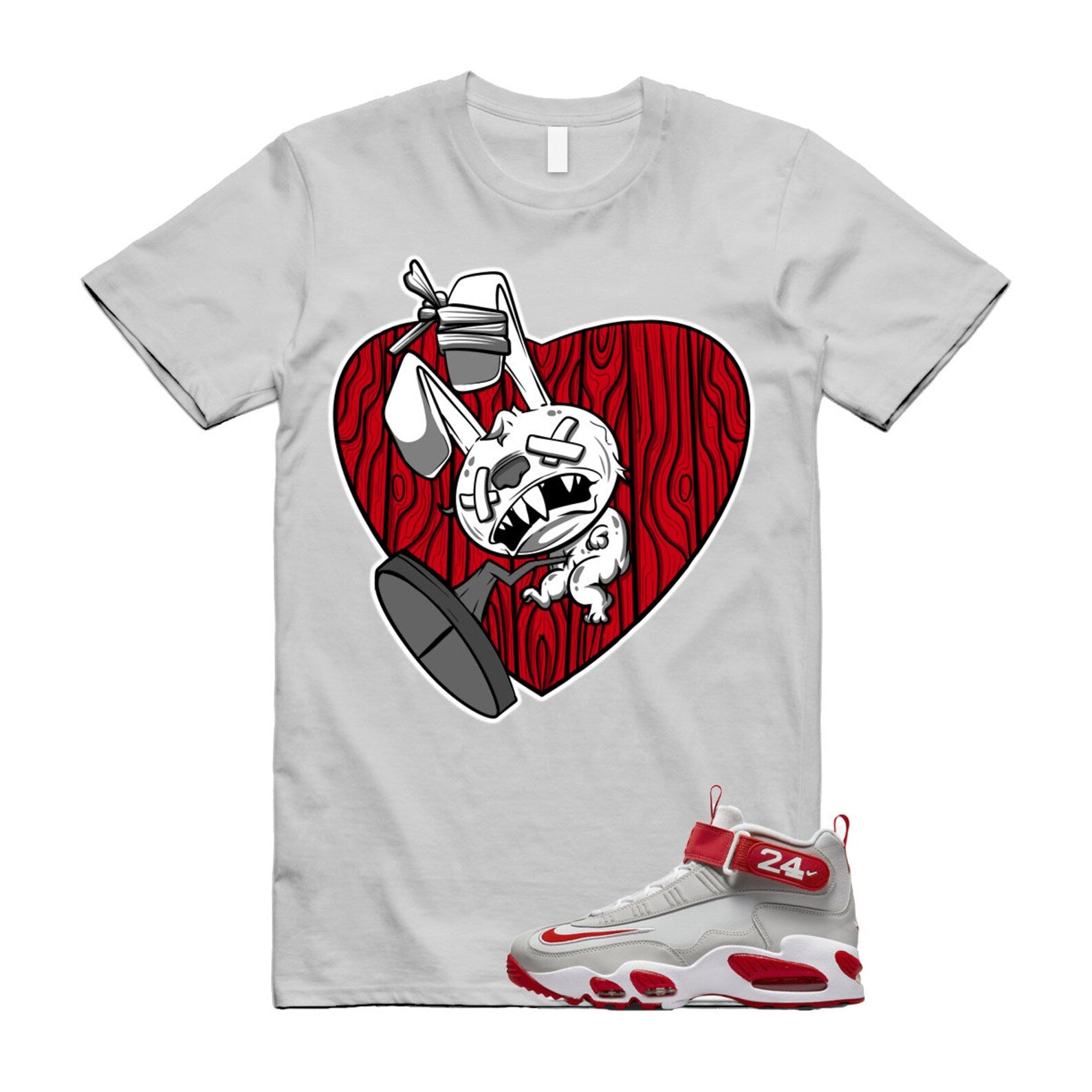 NAILHRT T Shirt to match N Air Griffey Max 1 Cincinnati Reds Pure Platinum University White ,FD1025-043 T-Shirt, Sneaker Match Tee