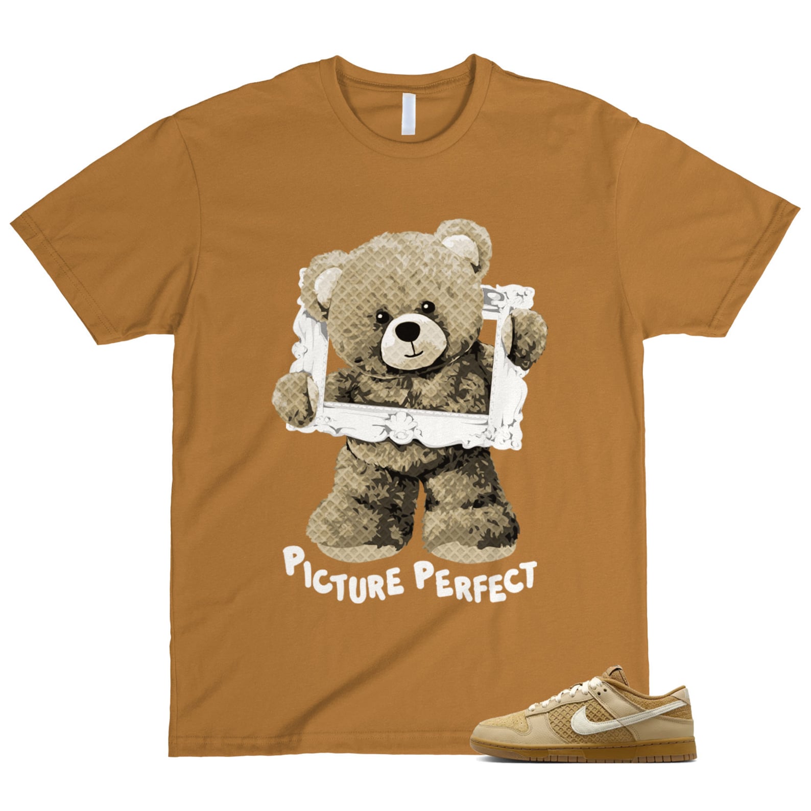 Dunk Waffle Wheat Coconut Milk Sesame Black Total Orange Low T Shirt Match PIC ,FZ4041-744 T-Shirt, Sneaker Match Tee