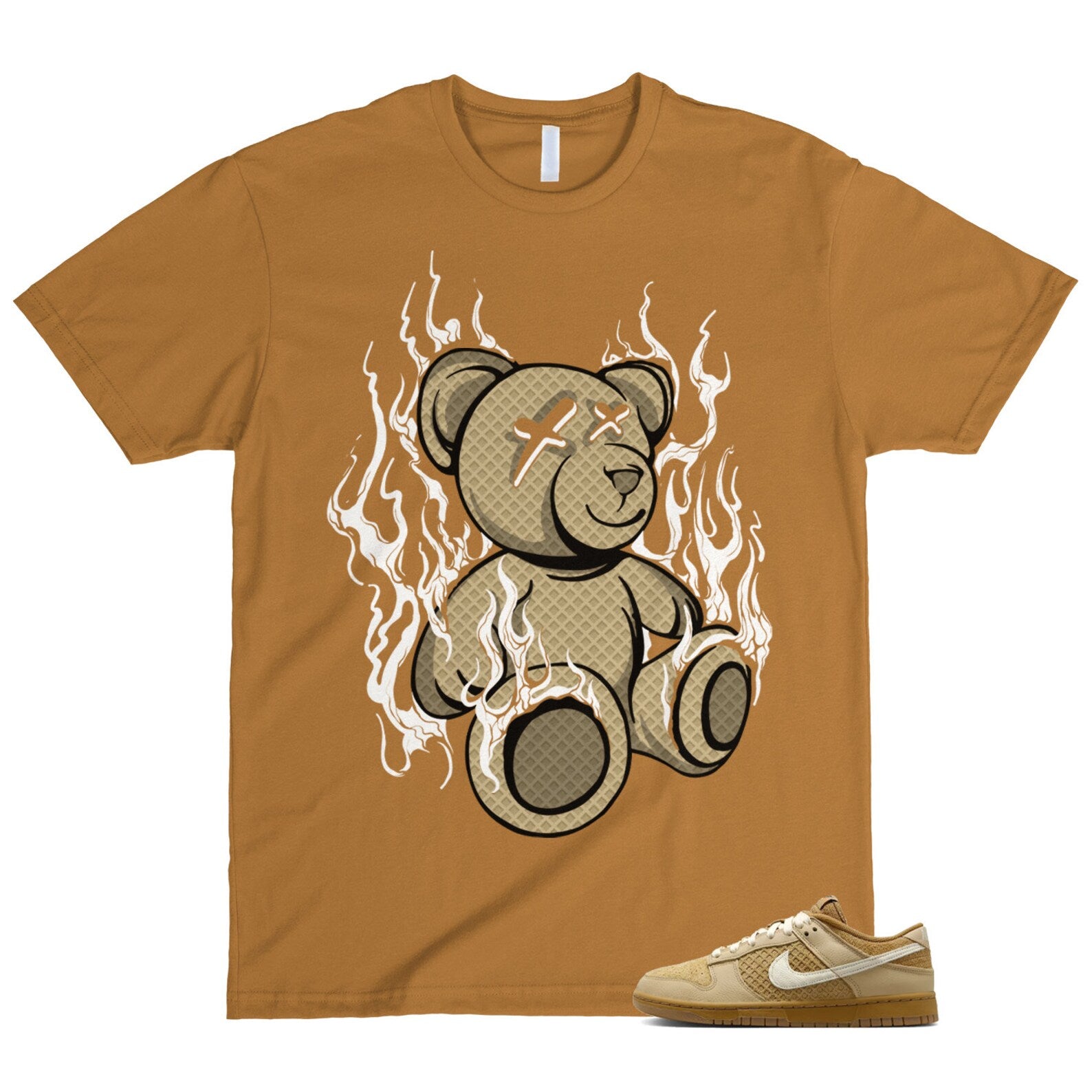 Dunk Waffle Wheat Coconut Milk Sesame Black Total Orange Low T Shirt Match LIT ,FZ4041-744 T-Shirt, Sneaker Match Tee