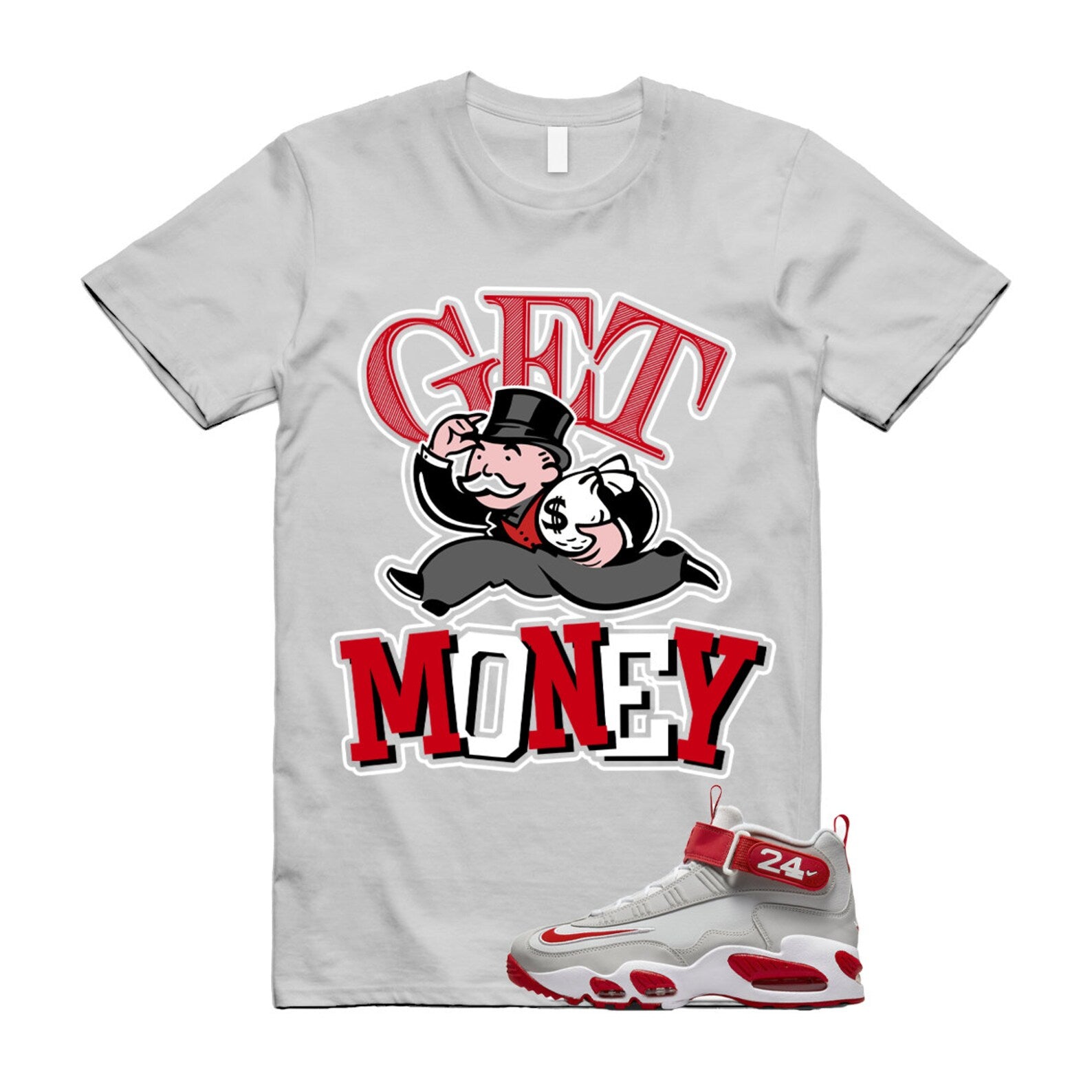 GM T Shirt to match N Air Griffey Max 1 Cincinnati Reds Pure Platinum University White ,FD1025-043 T-Shirt, Sneaker Match Tee