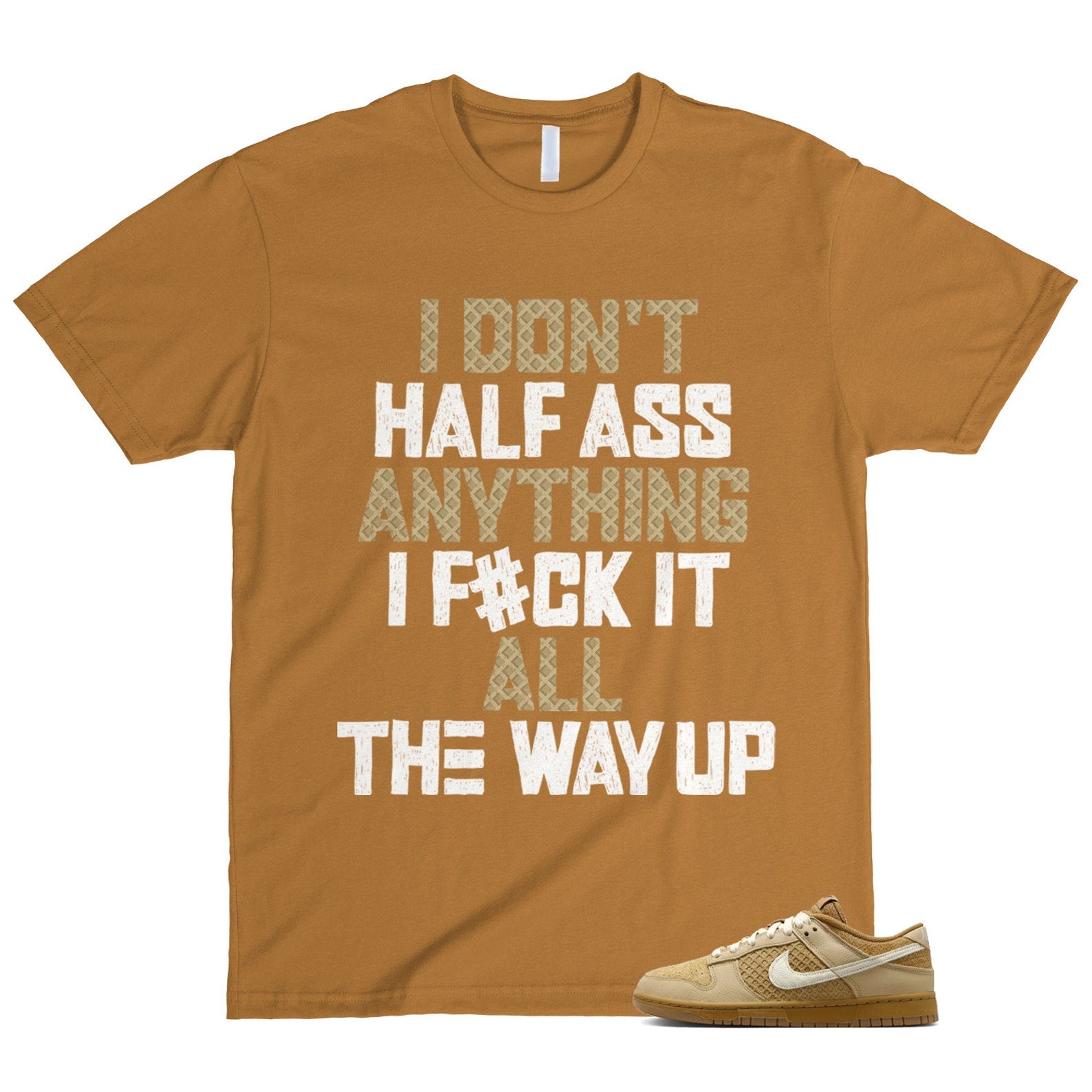 Dunk Waffle Wheat Coconut Milk Sesame Black Total Orange Low T Shirt Match HALF ,FZ4041-744 T-Shirt, Sneaker Match Tee