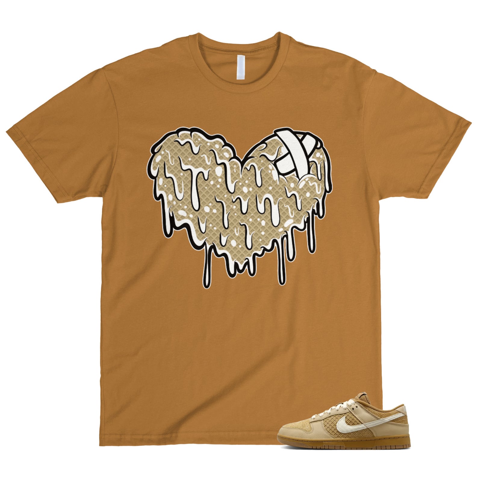Dunk Waffle Wheat Coconut Milk Sesame Black Total Orange Low T Shirt Match DRHRT ,FZ4041-744 T-Shirt, Sneaker Match Tee