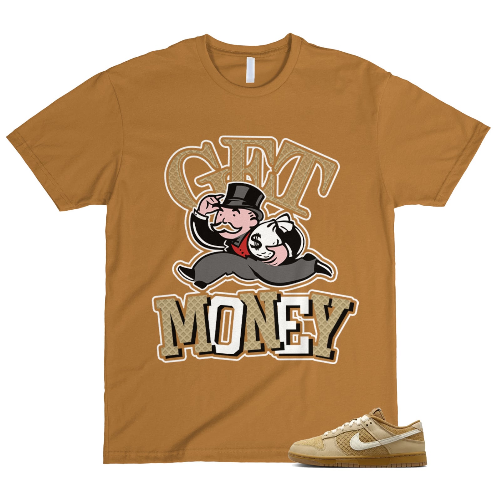 Dunk Waffle Wheat Coconut Milk Sesame Black Total Orange Low T Shirt Match GM ,FZ4041-744 T-Shirt, Sneaker Match Tee