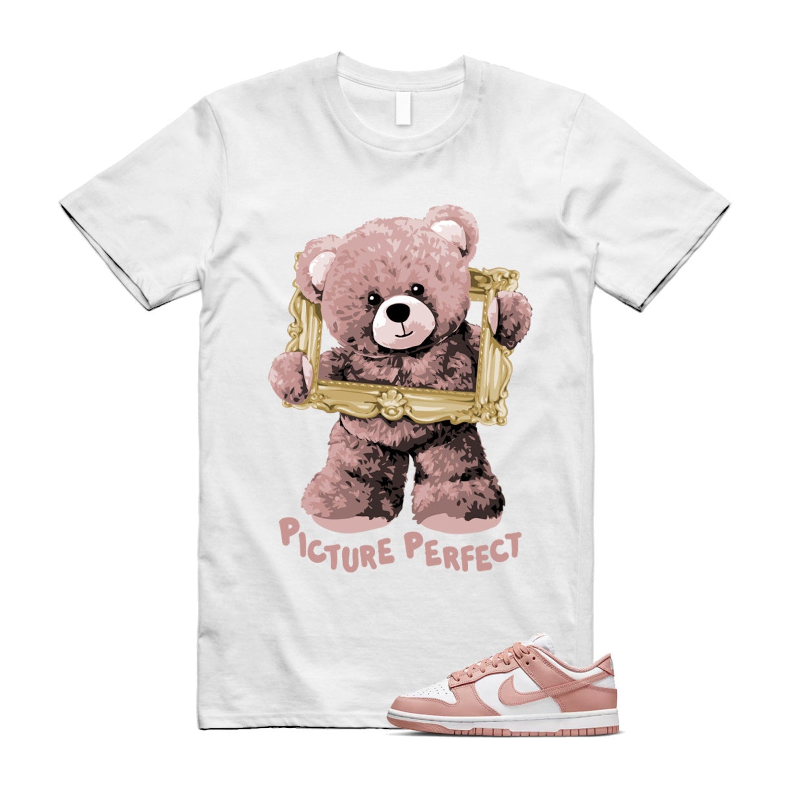 PIC T Shirt to match N Dunk Low Rose Whisper WMNS White ,DD1503-118 T-Shirt, Sneaker Match Tee