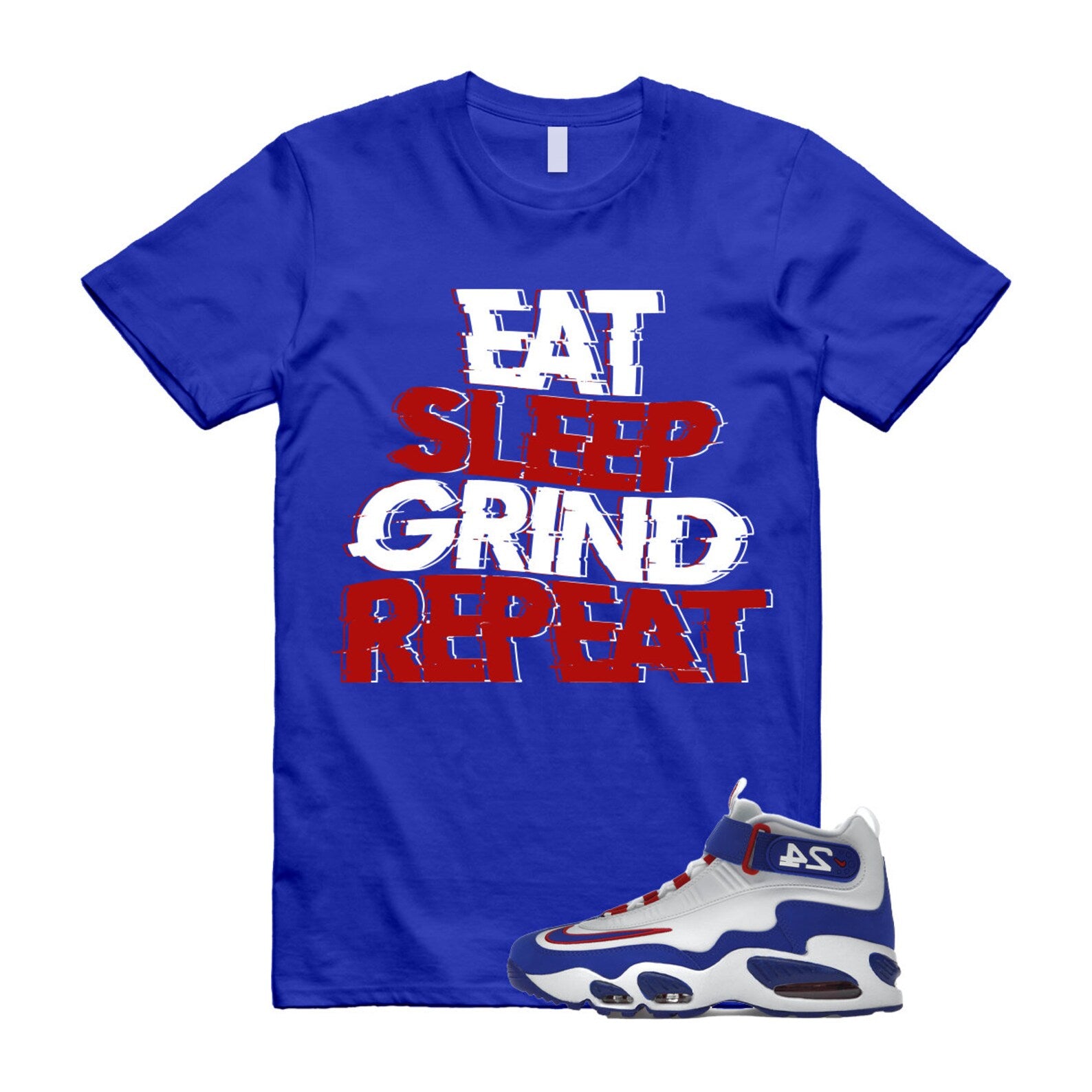 ESGR T Shirt to match Air Griffey Max 1 Gym Red Old Royal Aquamarine Teal 24 USA ,DX3724-100 T-Shirt, Sneaker Match Tee