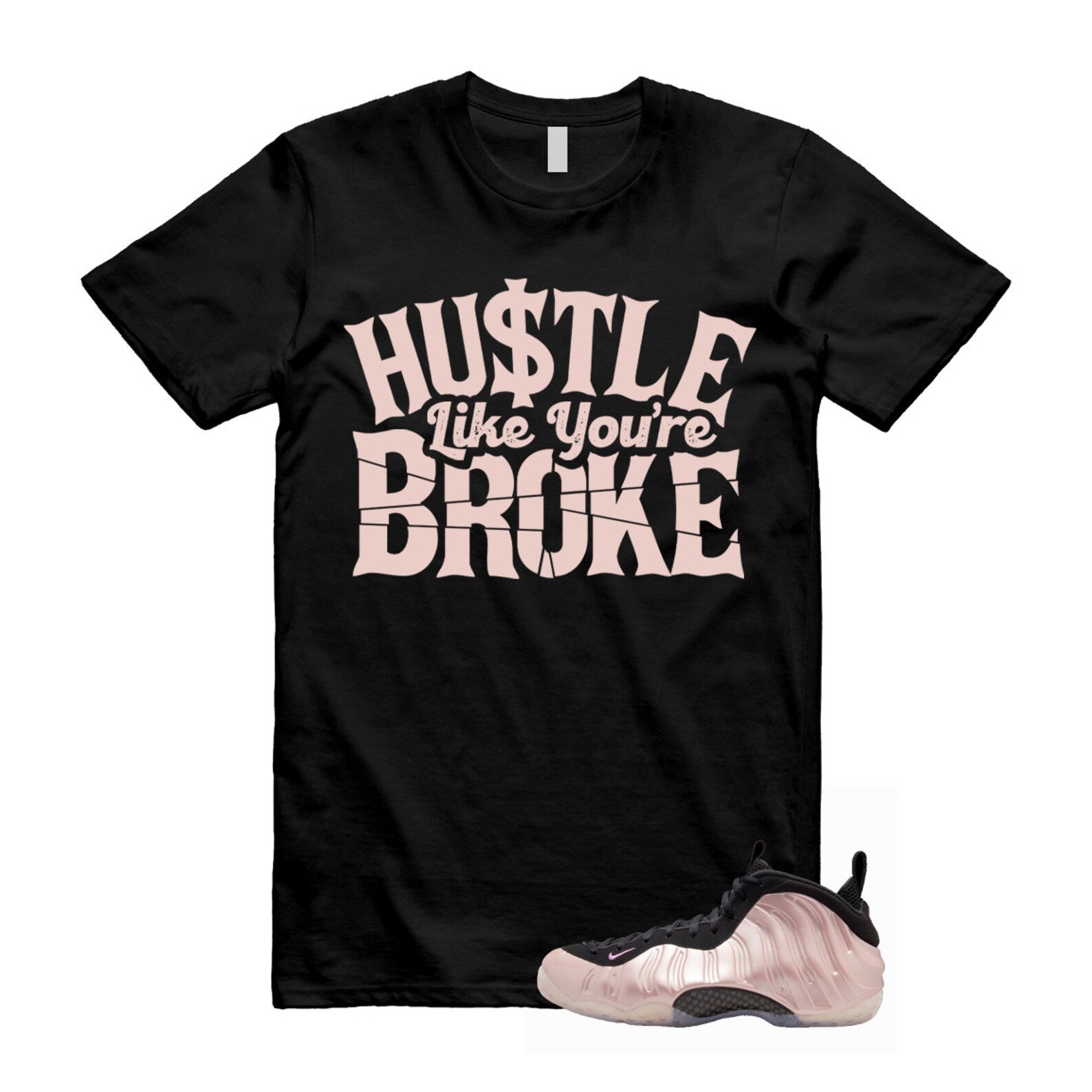 Foamposite Cherry Blossom Air One DMV Platinum Violet Pink Rise White Black T Shirt Match BROKE ,HJ4187-001 T-Shirt, Sneaker Match Tee
