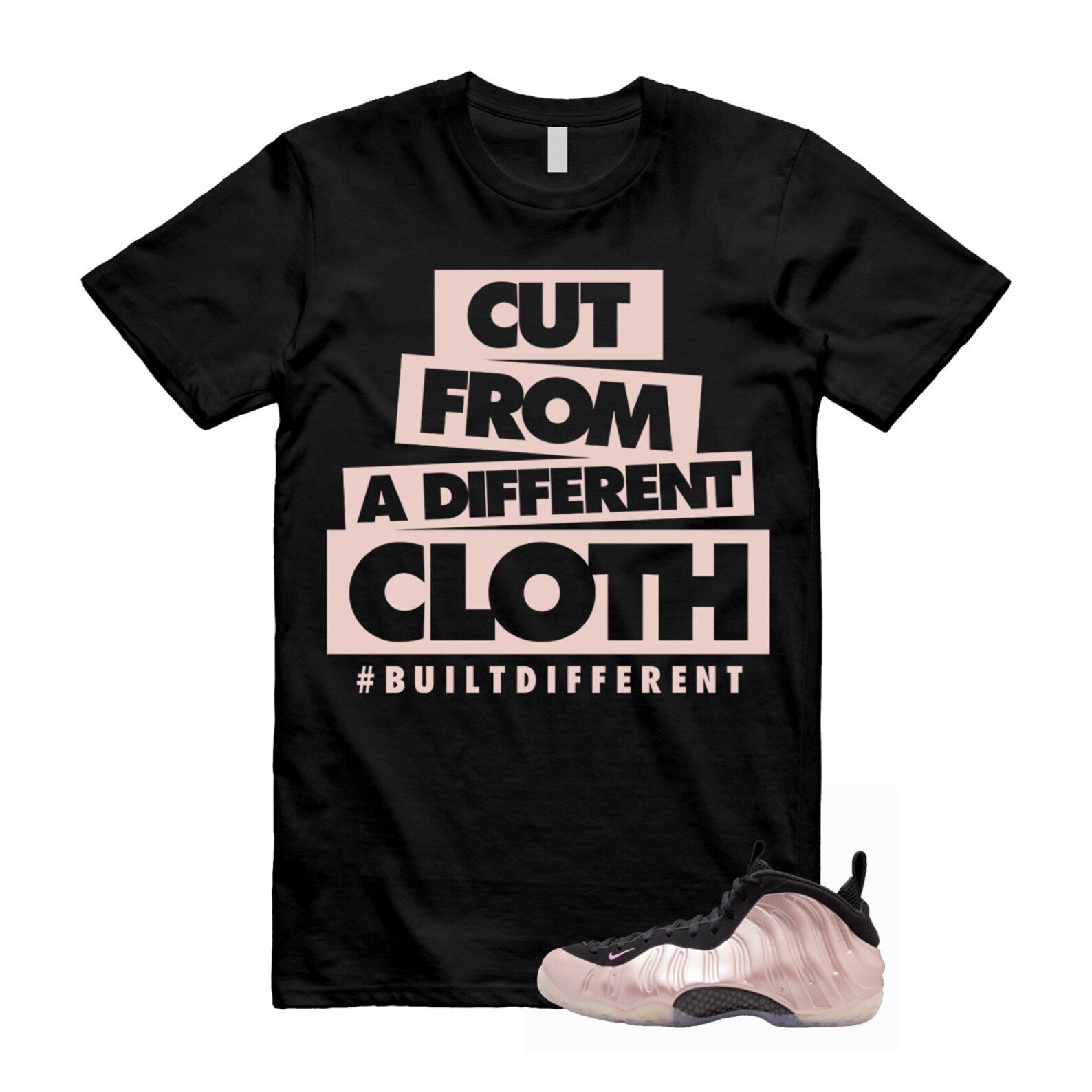 Foamposite Cherry Blossom Air One DMV Platinum Violet Pink Rise White Black T Shirt Match CLOTH ,HJ4187-001 T-Shirt, Sneaker Match Tee