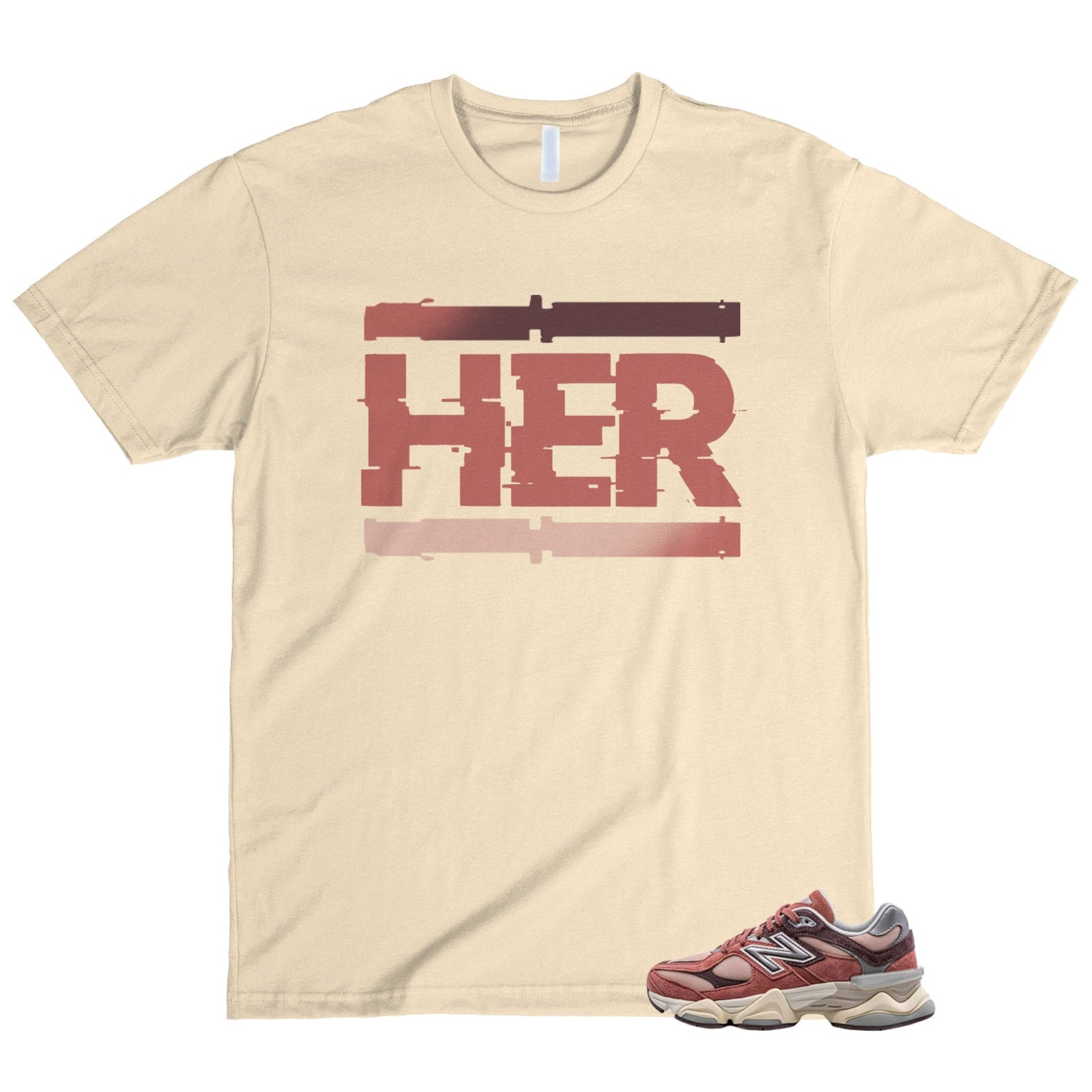 New Balance 9060 Cherry Blossom Mineral Red Truffle Rain Cloud T Shirt Match HER ,U9060TRU T-Shirt, Sneaker Match Tee