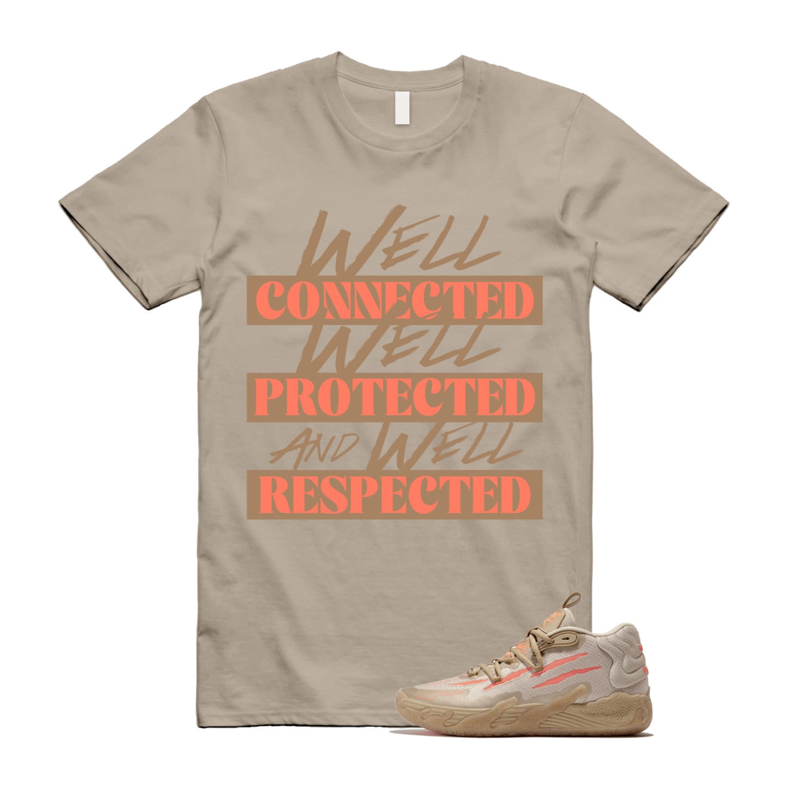 Chinese New Year LaMelo Ball MB.03 Gold Fluro Peach Pes T Shirt Match WELL ,309716-01 T-Shirt, Sneaker Match Tee