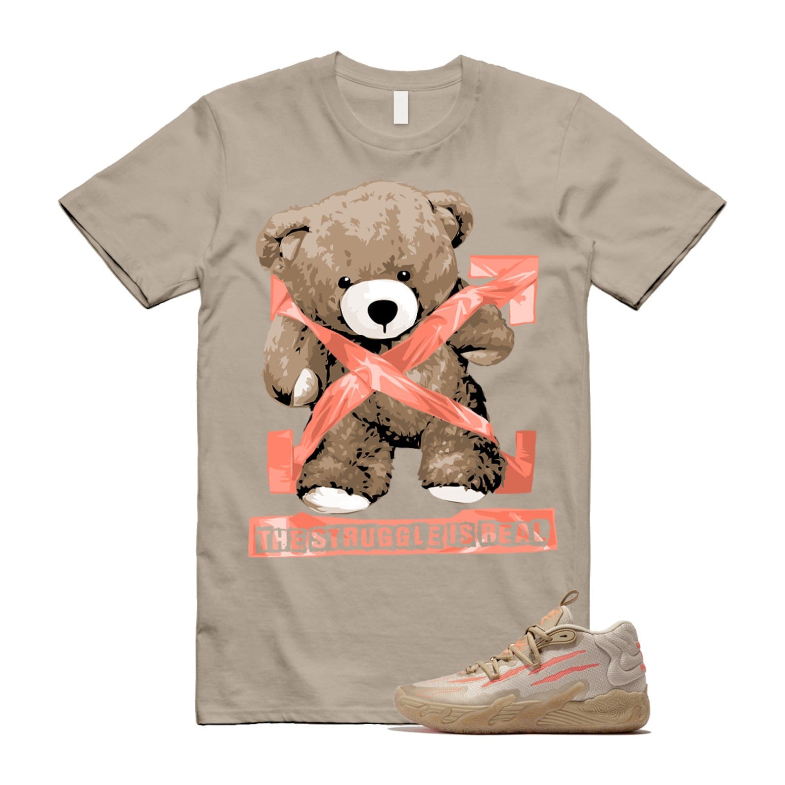 Chinese New Year LaMelo Ball MB.03 Gold Fluro Peach Pes T Shirt Match STRUG ,309716-01 T-Shirt, Sneaker Match Tee