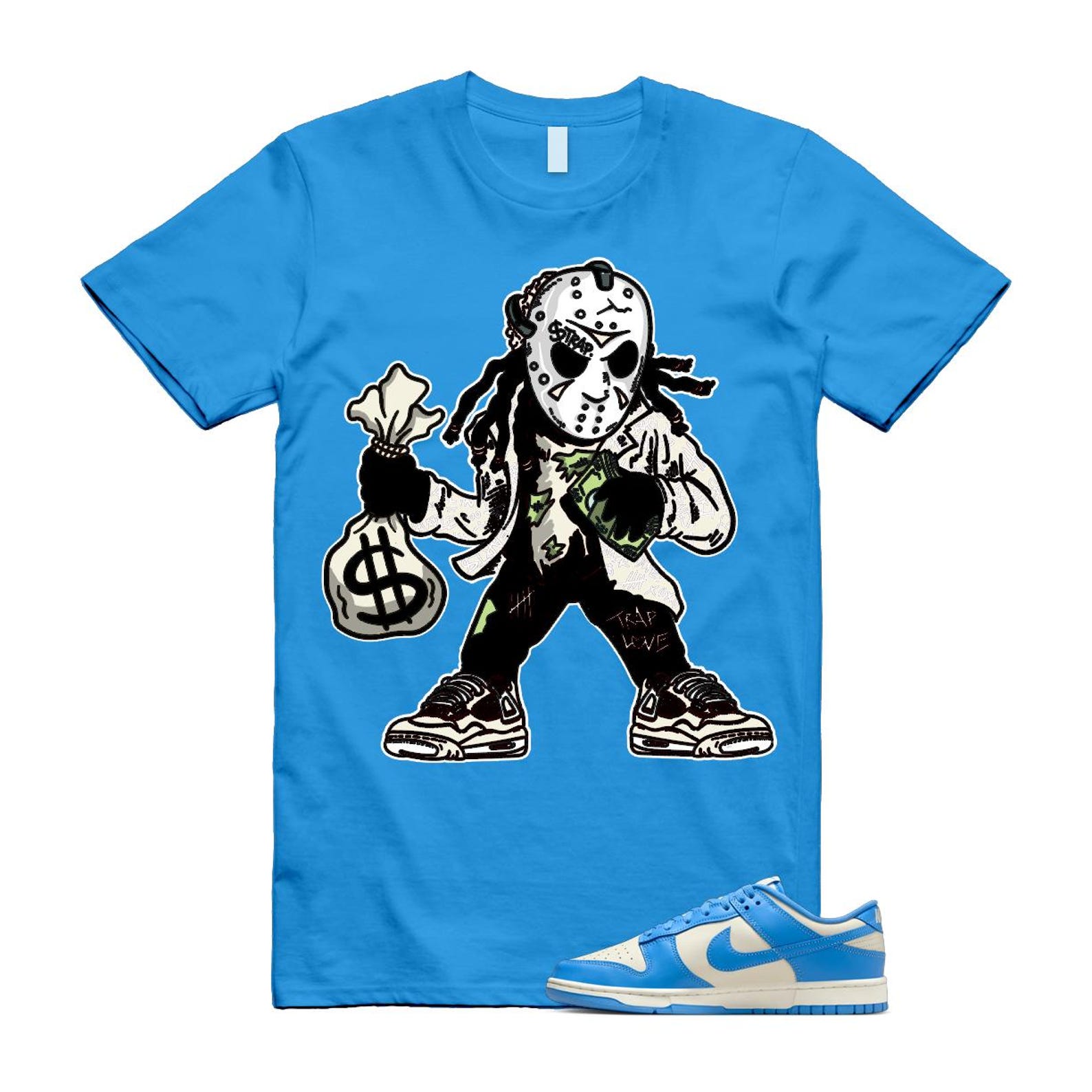 Dunk UNC 2024 University Blue Coconut Milk Low Retro T Shirt Match JASON ,DV0833-113 T-Shirt, Sneaker Match Tee