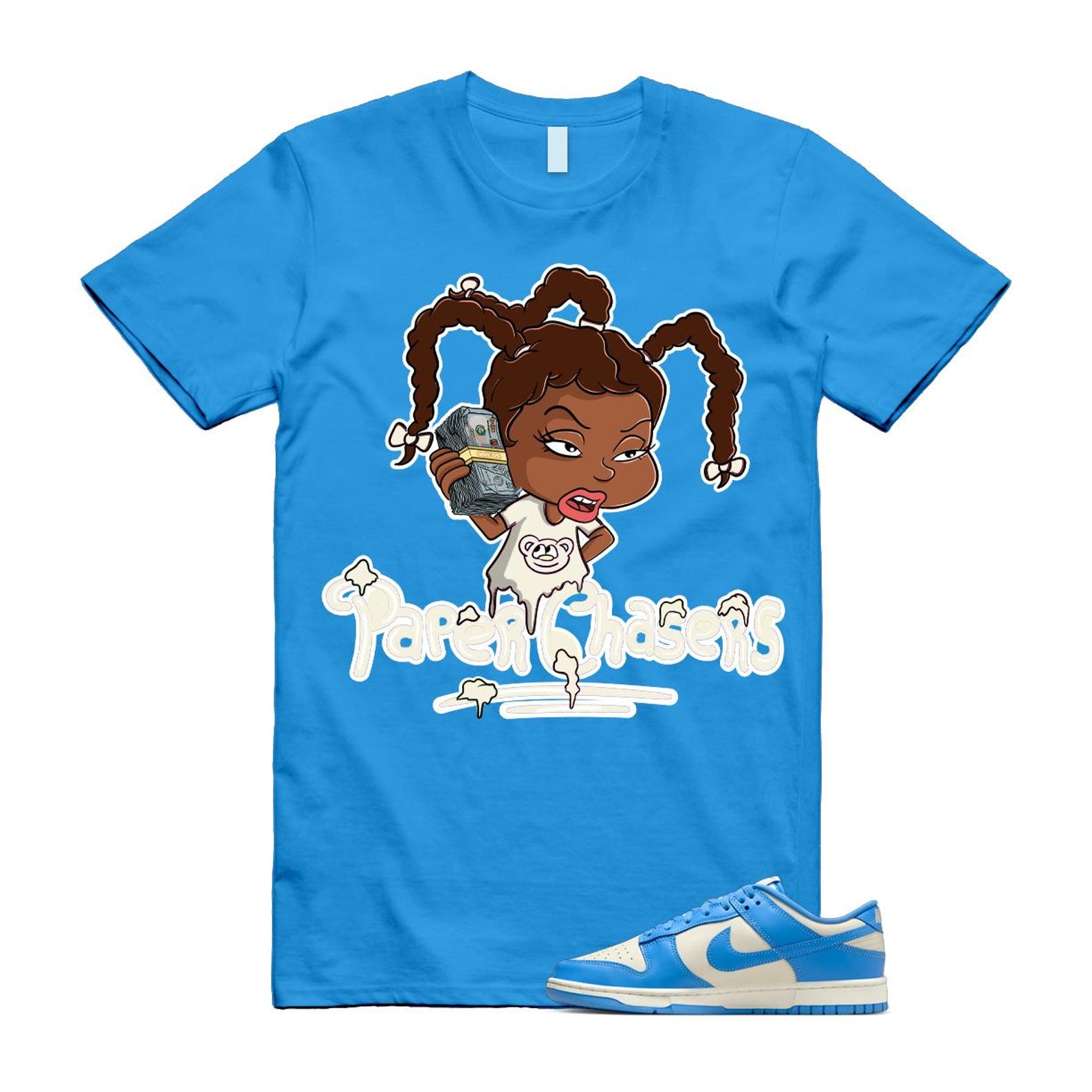 Dunk UNC 2024 University Blue Coconut Milk Low Retro T Shirt Match PC ,DV0833-113 T-Shirt, Sneaker Match Tee