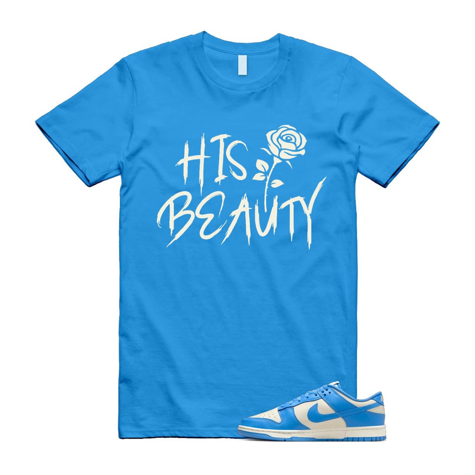 Dunk UNC 2024 University Blue Coconut Milk Low Retro T Shirt Match BEAUTY ,DV0833-113 T-Shirt, Sneaker Match Tee