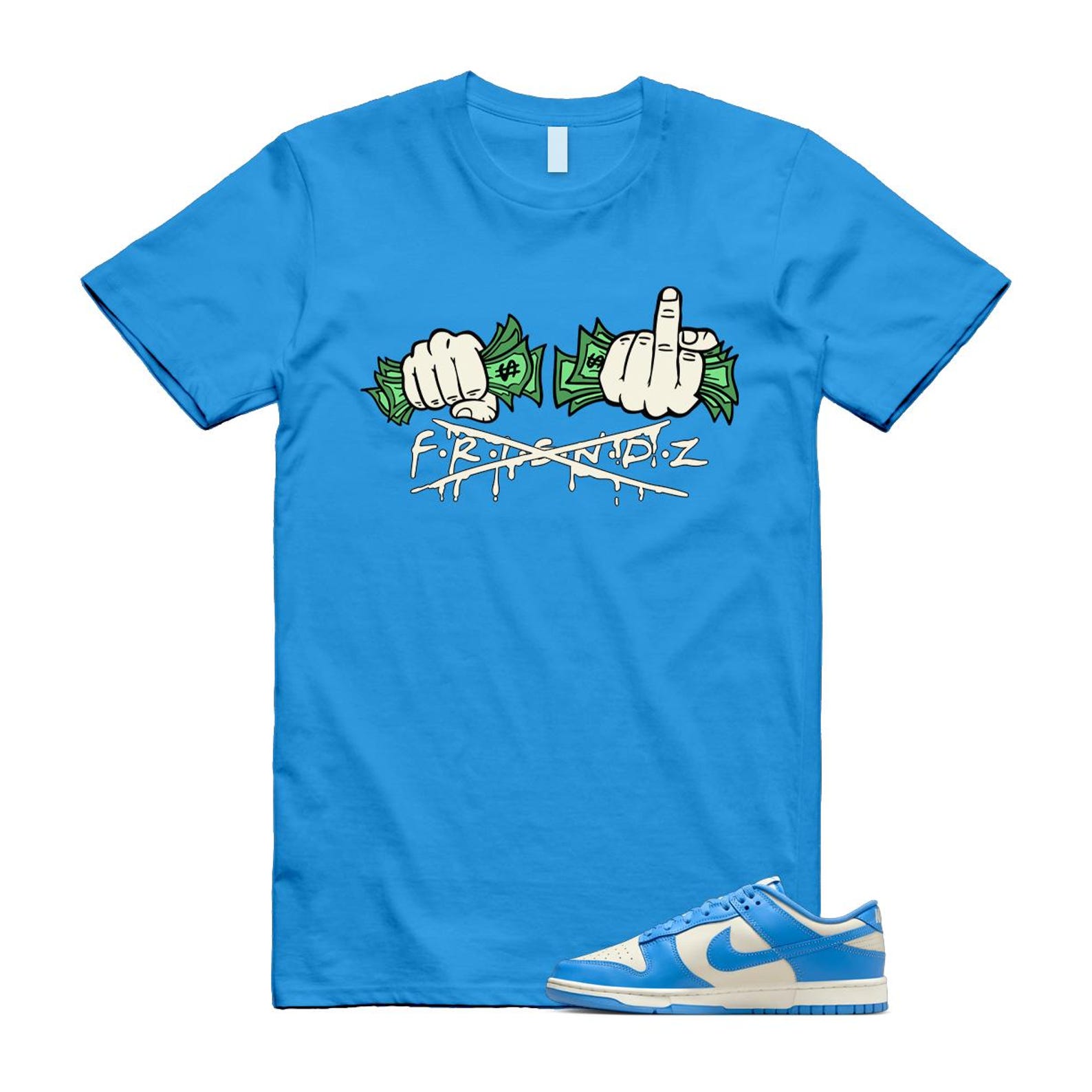 Dunk UNC 2024 University Blue Coconut Milk Low Retro T Shirt Match FRIENDZ ,DV0833-113 T-Shirt, Sneaker Match Tee
