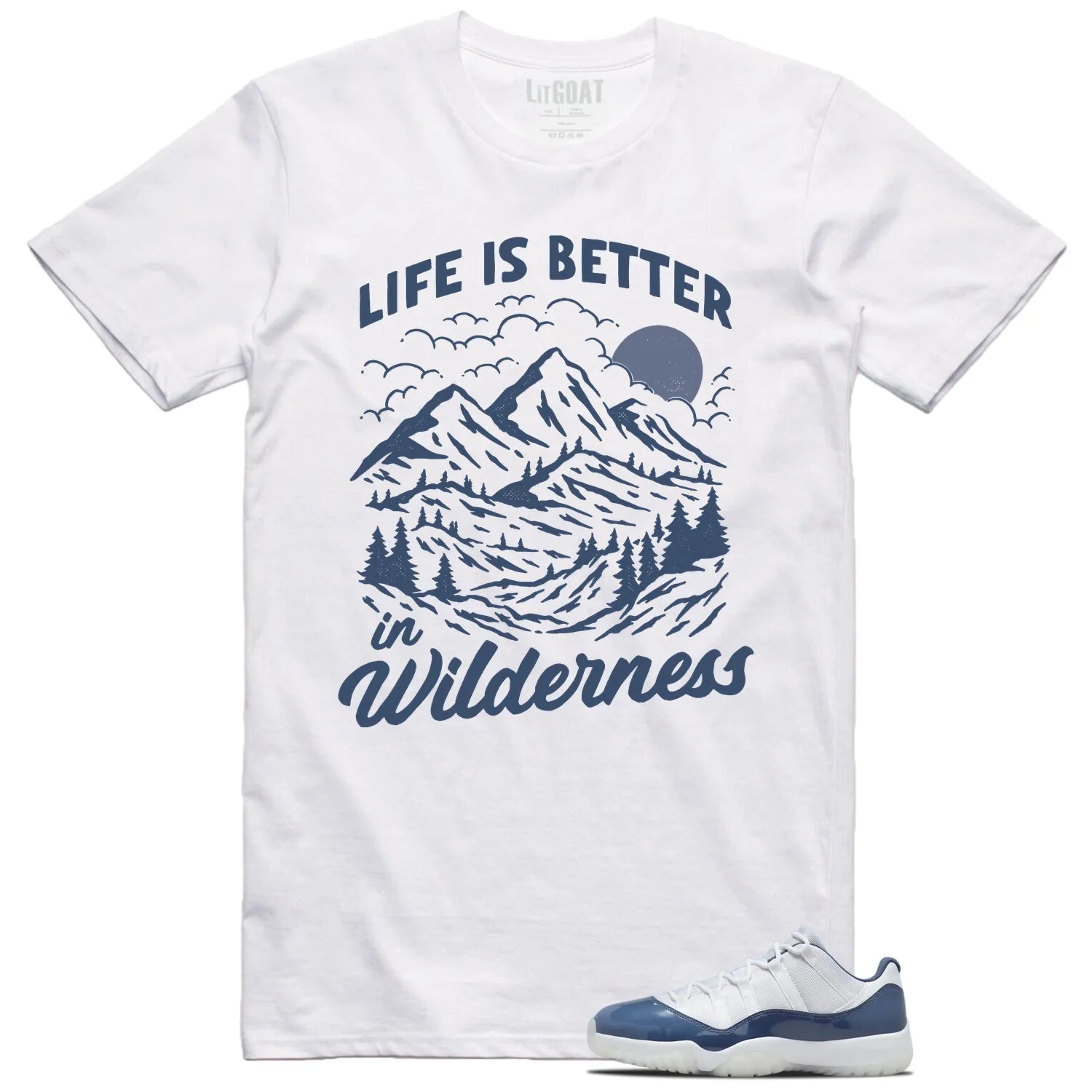 Wilderness Shirt to Match Jordan 11 Diffused Blue FV5104-104 T-Shirt, Sneaker Match Tee