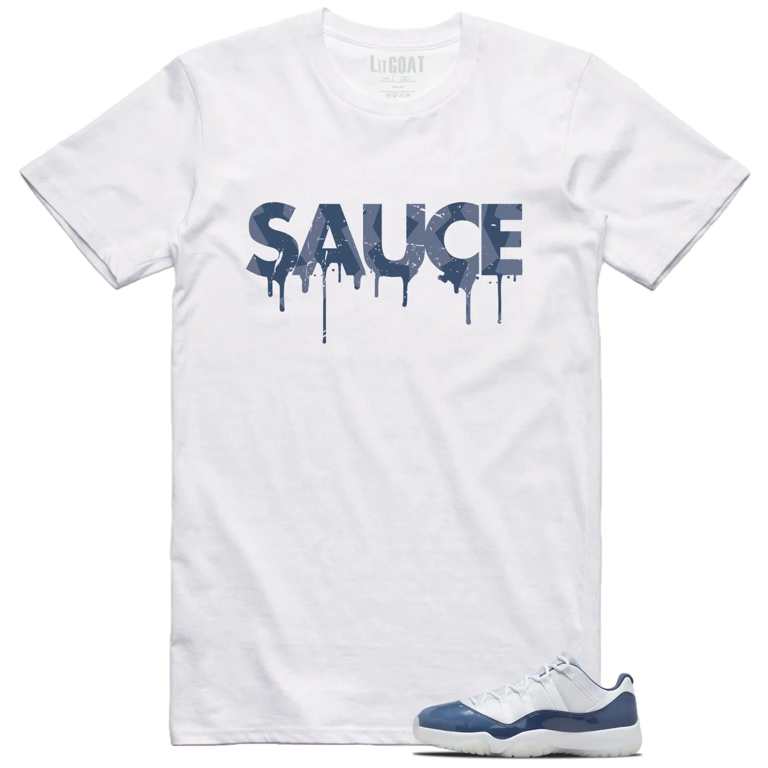 Sauce Shirt to Match Jordan 11 Diffused Blue FV5104-104 T-Shirt, Sneaker Match Tee
