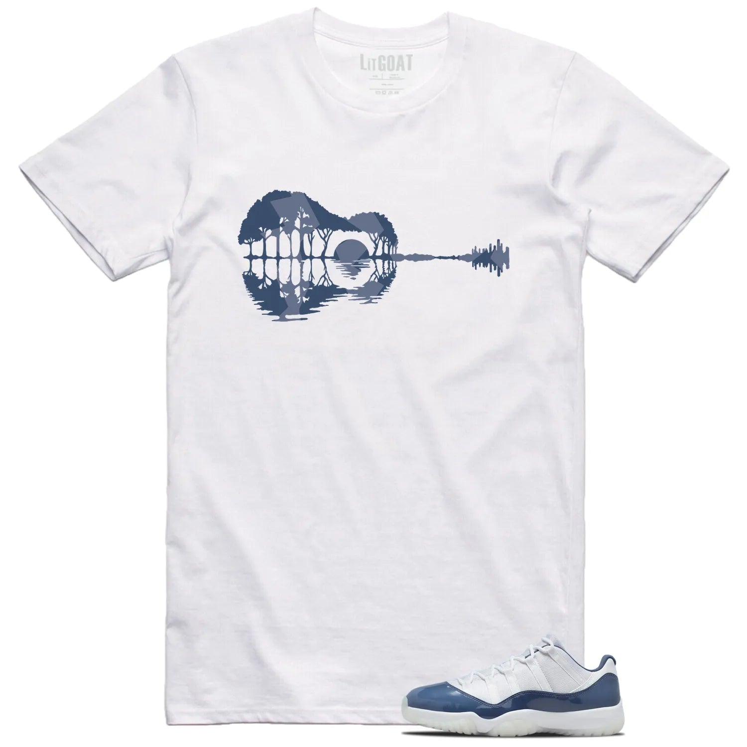Guitar Shirt to Match Jordan 11 Diffused Blue FV5104-104 T-Shirt, Sneaker Match Tee