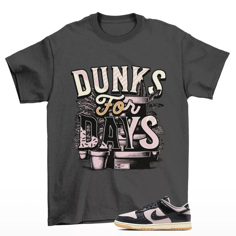 Stacked Shirt to Match Dunk Low Black Croc Platinum Violet HF9191-001 T-Shirt, Sneaker Match Tee