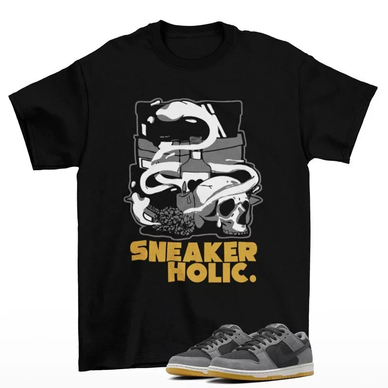 Sneaker Holic Shirt to Match Dunk SB Low Black Smoke Grey HF3063-001 T-Shirt, Sneaker Match Tee