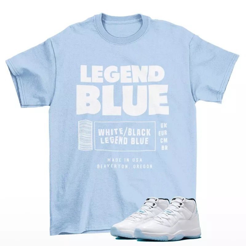 Box Label Legend Blue Shirt to Match Jordan 11 Retro Legend Blue CT8012-104 T-Shirt, Sneaker Match Tee