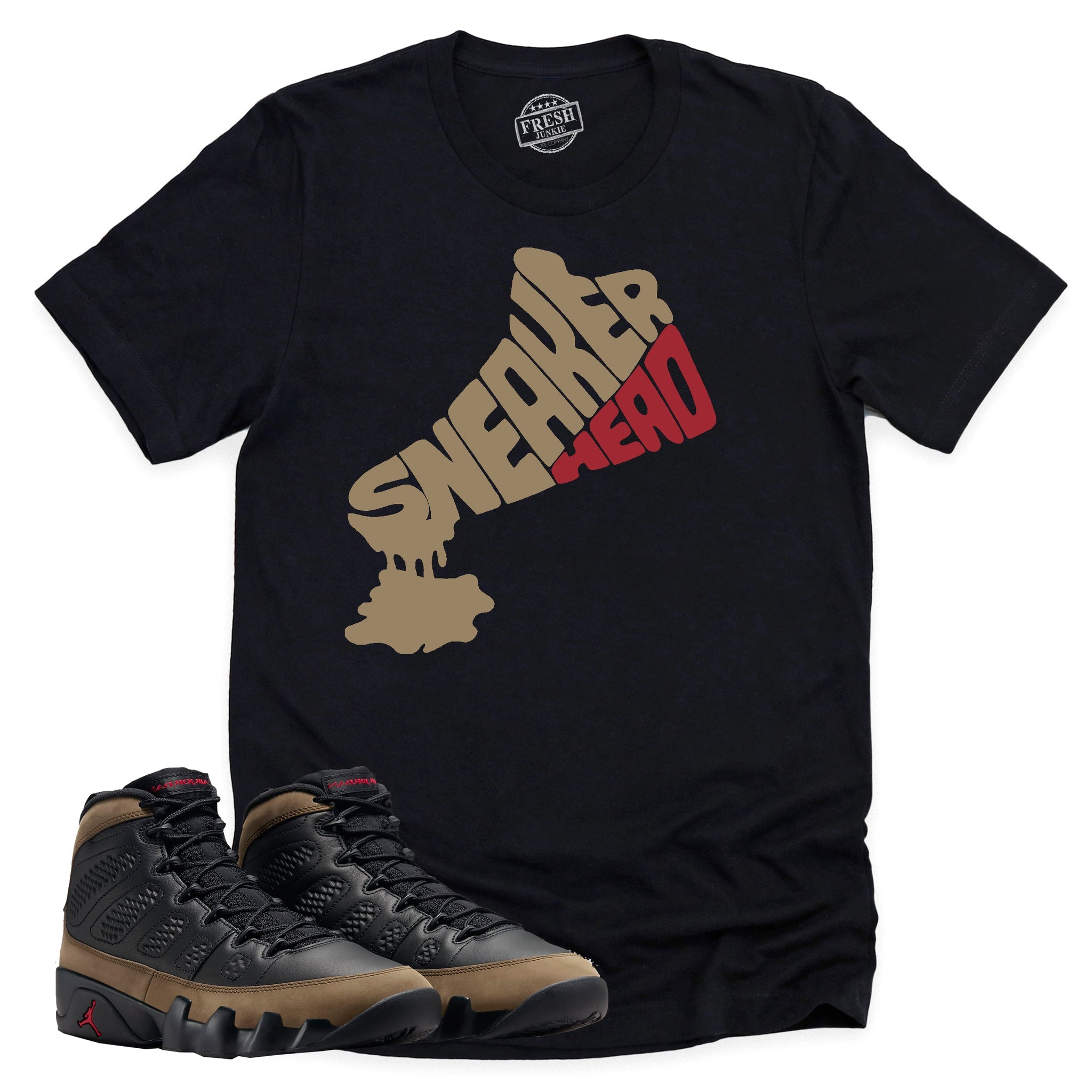 Dripping Sneakerhead Shirt, Retro Air Jordan 9 Olive Shirt Match Sneaker ,HV4794-030 T-Shirt, Sneaker Match Tee