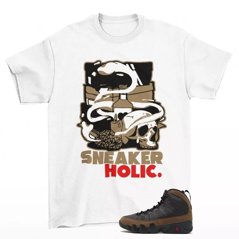 Sneaker Holic Shirt White to Match Jordan 9 Retro Olive HV4794-030 T-Shirt, Sneaker Match Tee