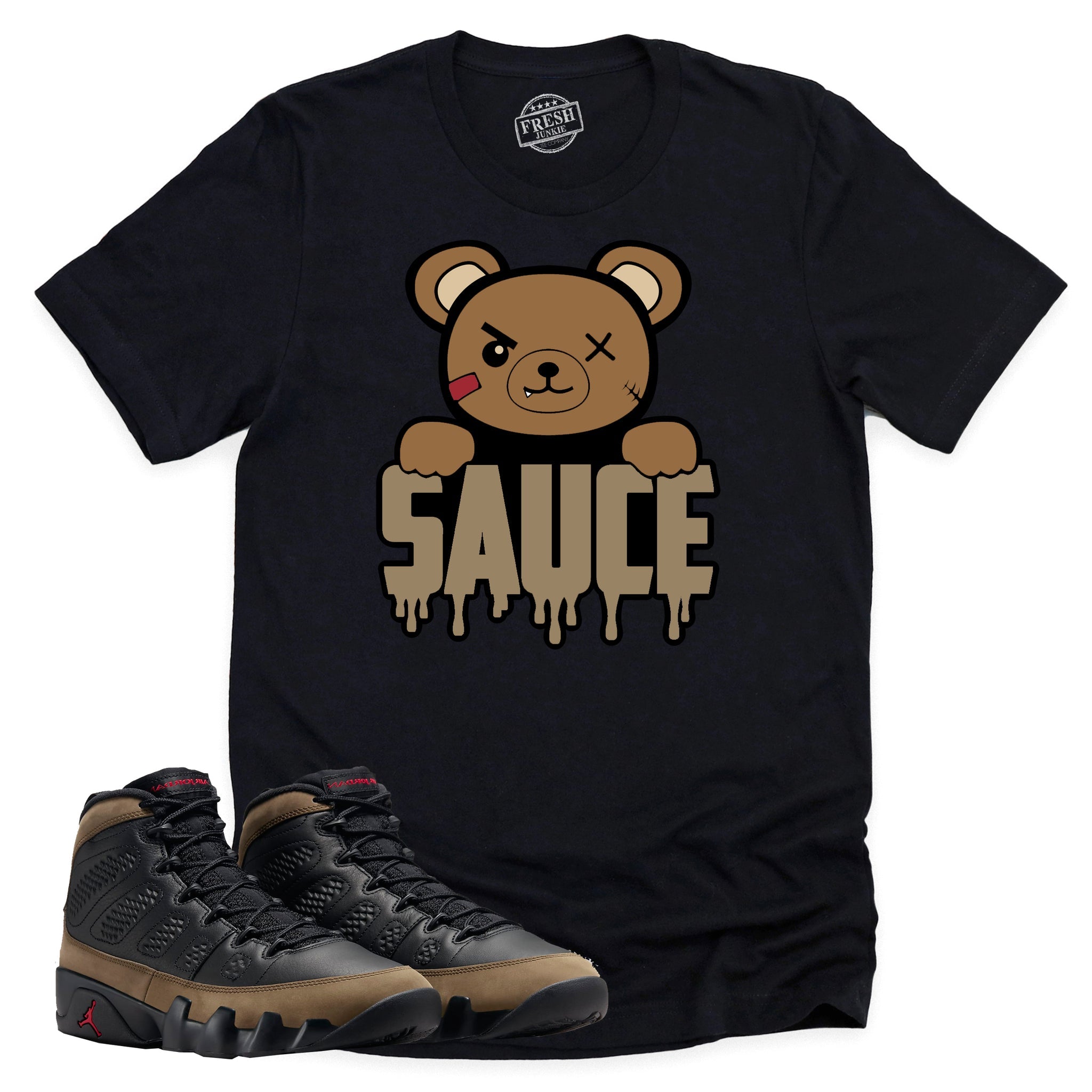 Sauce Shirt, Retro Air Jordan 9 Olive Shirt Match Sneaker ,HV4794-030 T-Shirt, Sneaker Match Tee