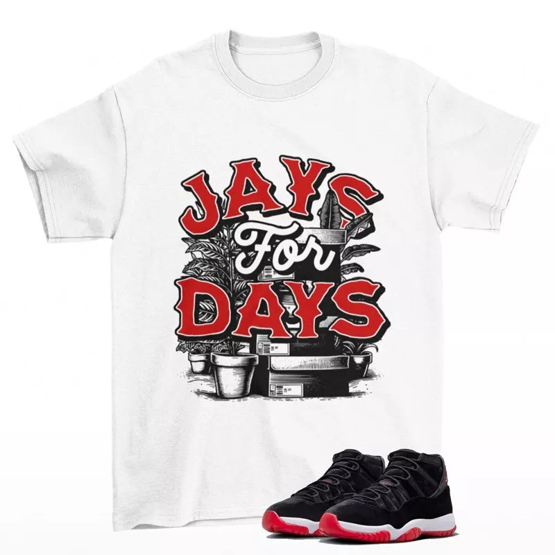 Stacked Sneaker Shirt White to Match Jordan 11 Retro Bred Velvet DB5457-061 T-Shirt, Sneaker Match Tee