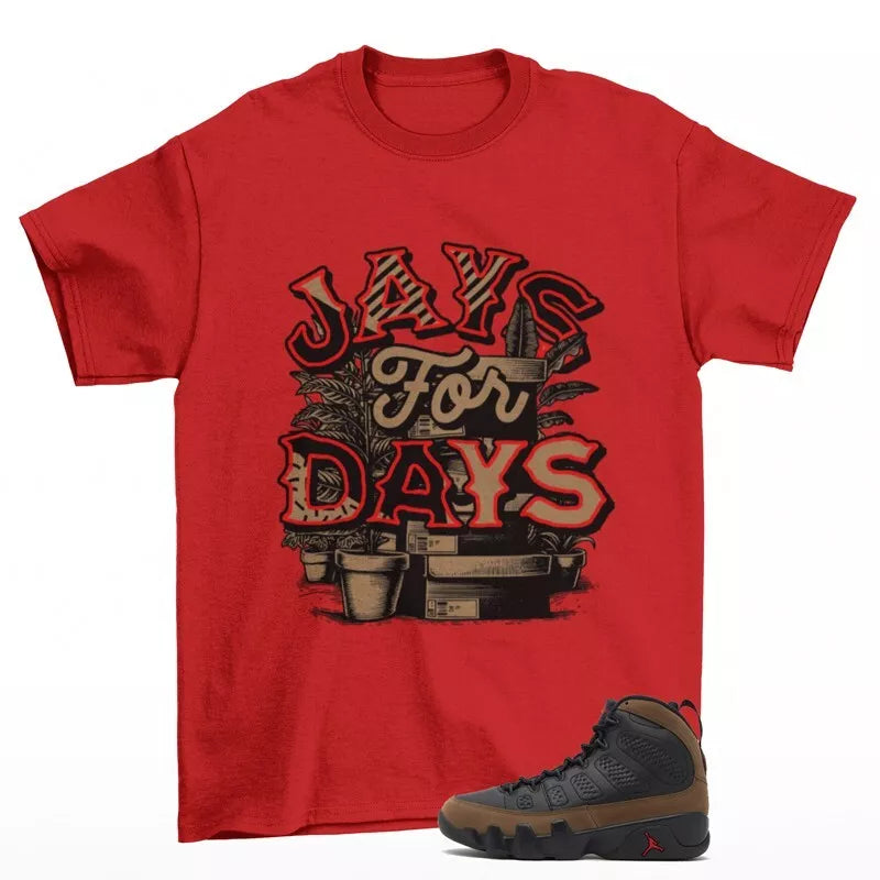Stacked Sneaker Shirt Red to Match Jordan 9 Retro Olive HV4794-030 T-Shirt, Sneaker Match Tee