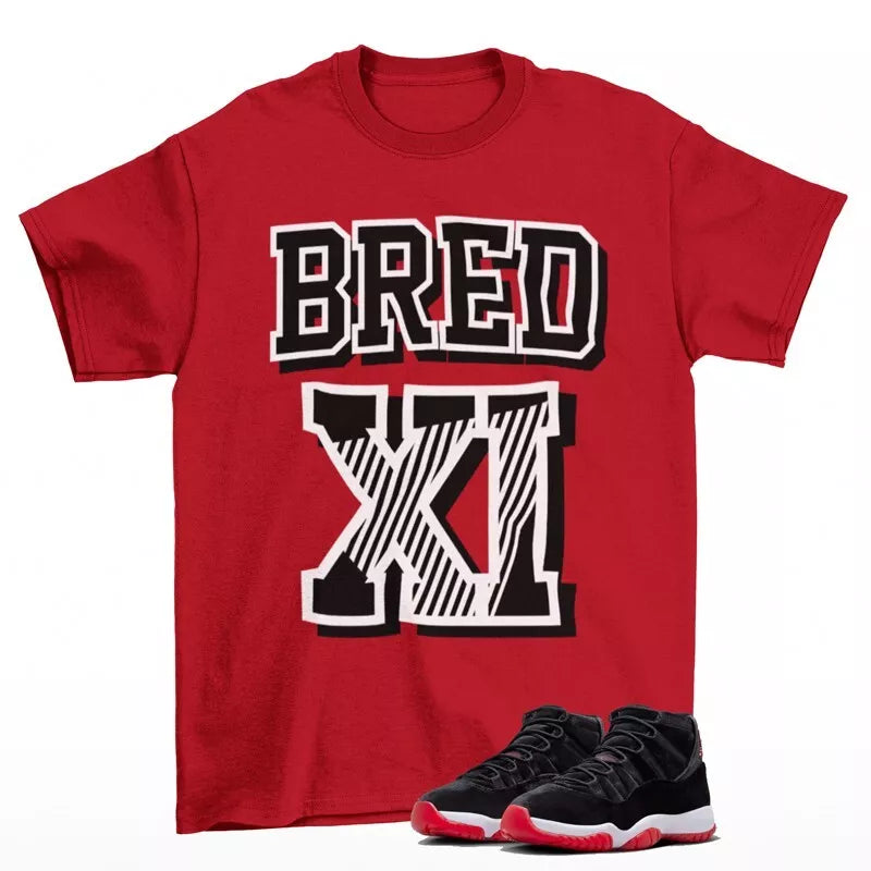 Retro Sneaker Shirt Red to Match Jordan 11 Retro Bred Velvet DB5457-061 T-Shirt, Sneaker Match Tee