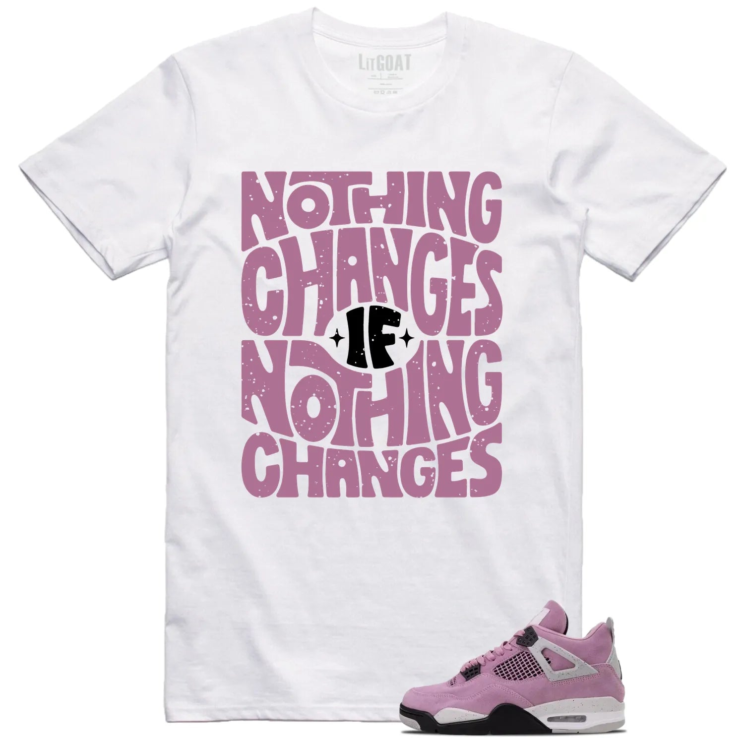 WMNS Air Jordan 4 Retro Orchid Style: Nothing Changes Tee AQ9129-501 T-Shirt, Sneaker Match Tee
