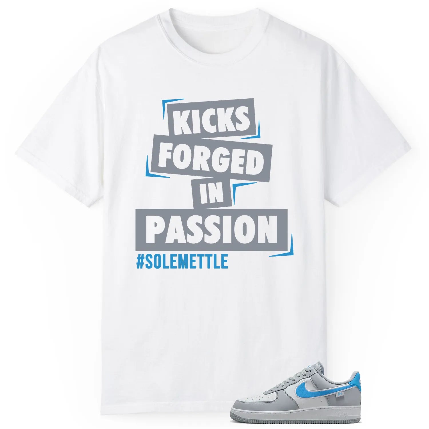 Passion Kicks Tee  Perfect Match for Air Force 1 Low '07 Next Nature Wolf Grey University Blue HM0721-001 T-Shirt, Sneaker Match Tee