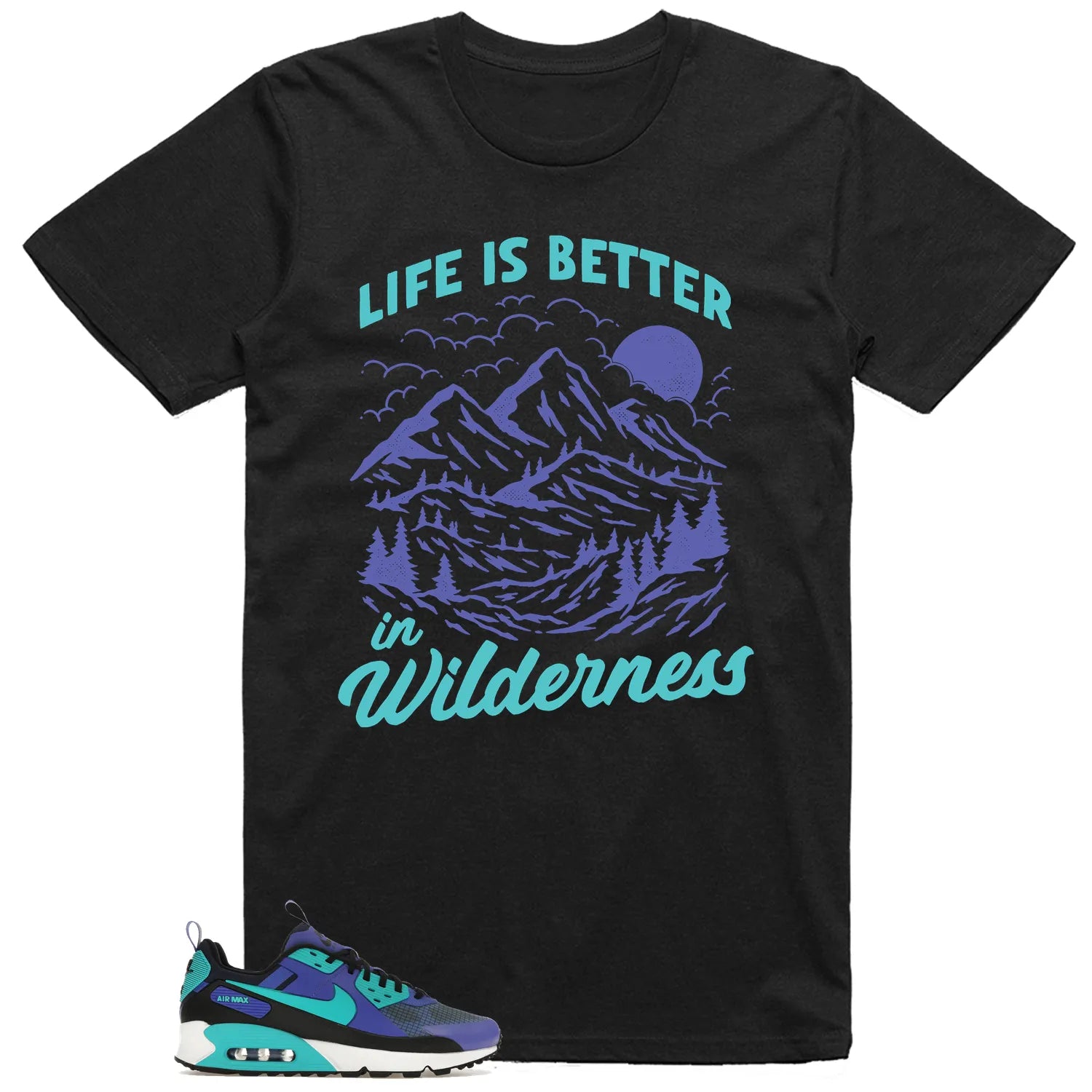 Wilderness Tee , Perfect with Air Max 90 Drift Persian Violet FB2877-500 T-Shirt, Sneaker Match Tee