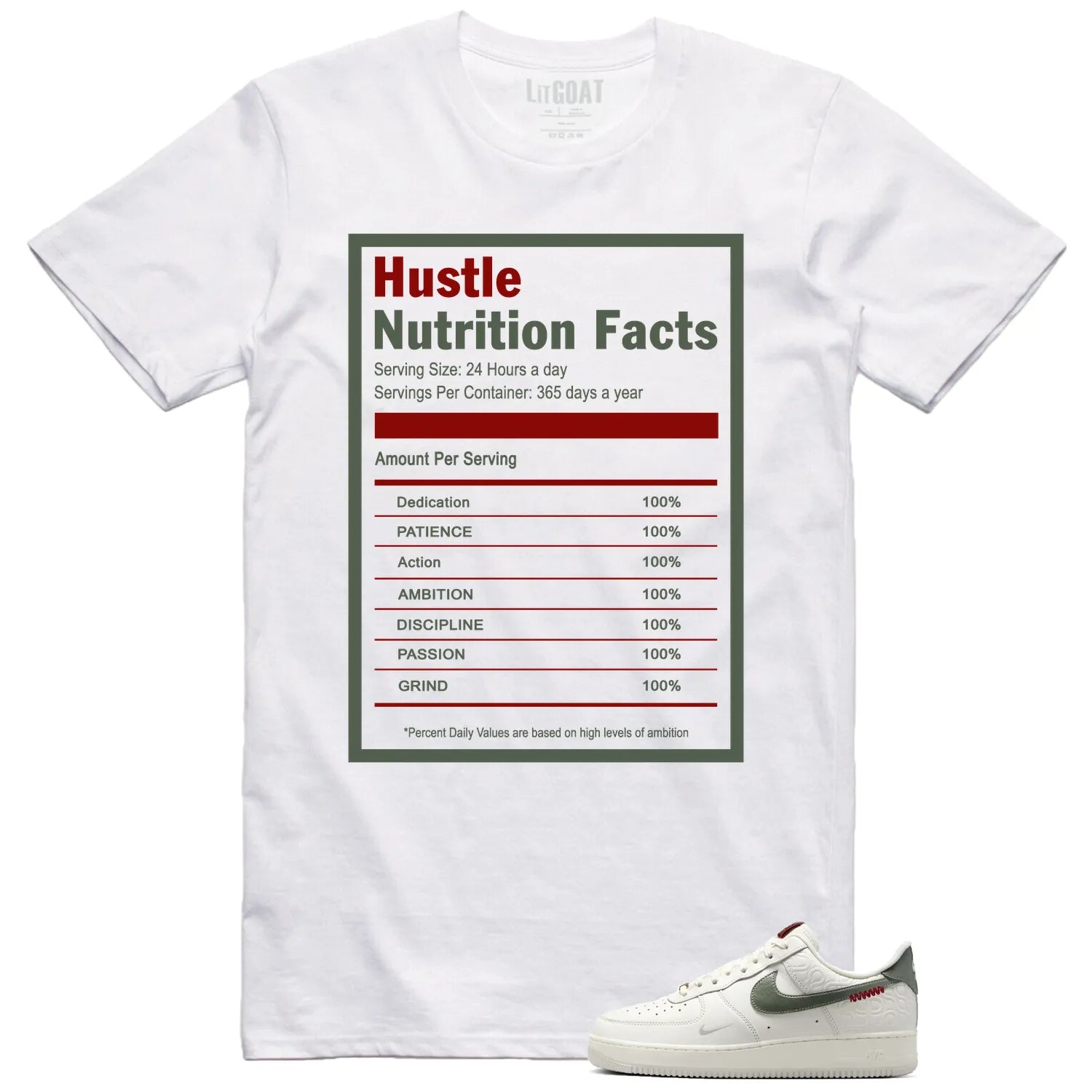Hustle Facts: Motivational Graphic for Air Force 1 Low Year Of The Snake HV5979-130 T-Shirt, Sneaker Match Tee