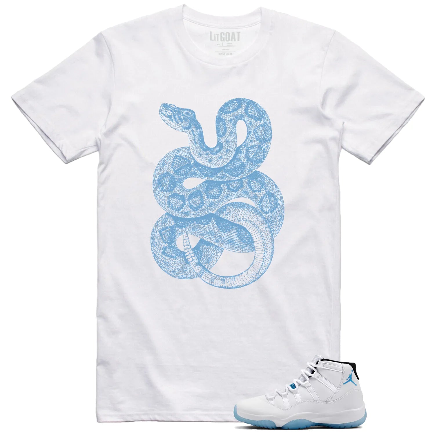 Python Snake Shirt for Jordan 11 Legend Blue Sneaker CT8012-104 T-Shirt, Sneaker Match Tee