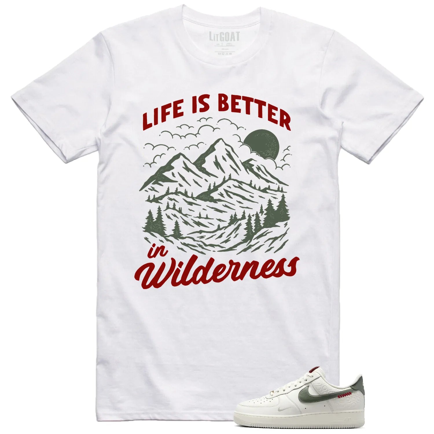Wilderness Tee , Perfect with Air Force 1 Low Year Of The Snake HV5979-130 T-Shirt, Sneaker Match Tee