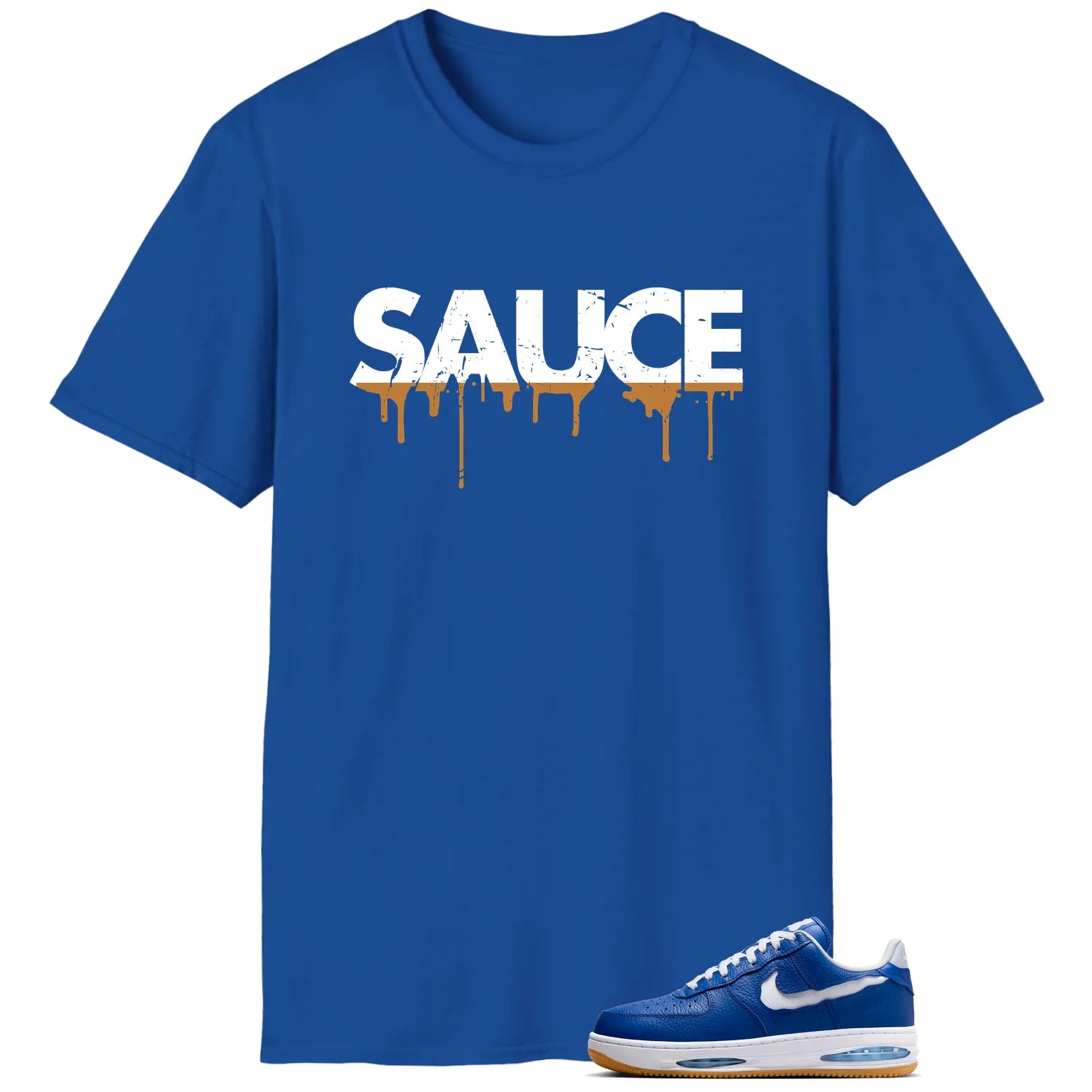 Sauce Tee to Match Your Air Force 1 Low Evo Team Royal HF3630-400 T-Shirt, Sneaker Match Tee