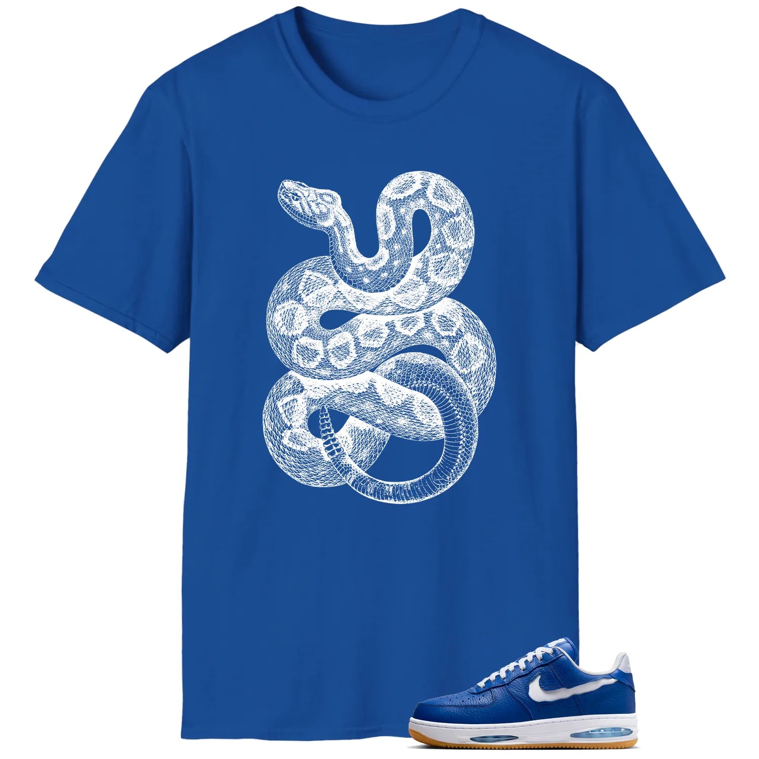 Python Snake Shirt for Air Force 1 Low Evo Team Royal Sneaker HF3630-400 T-Shirt, Sneaker Match Tee
