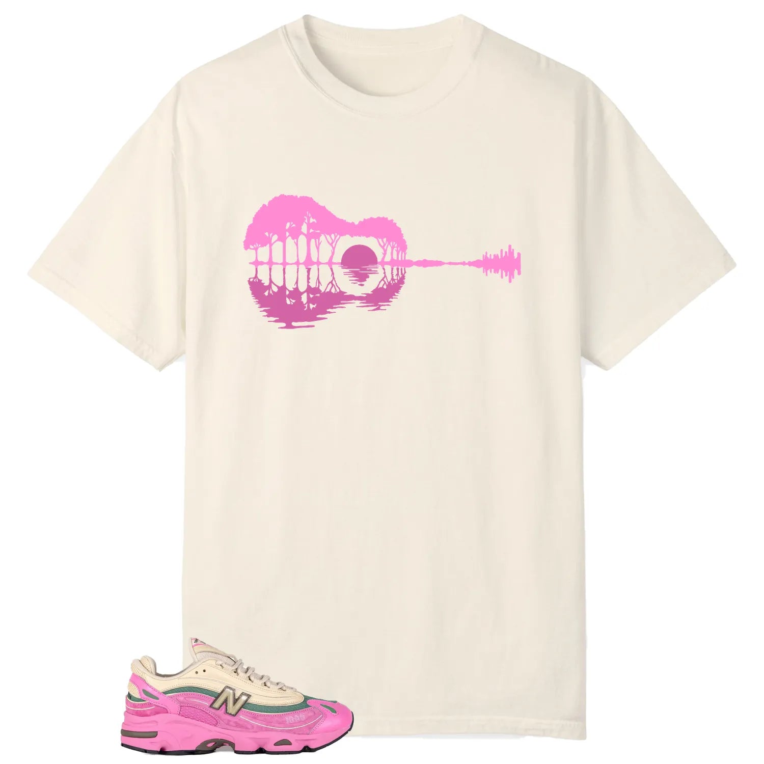 Guitar Shirt for New Balance 1000 Tan Pink Sneaker M1000MC T-Shirt, Sneaker Match Tee
