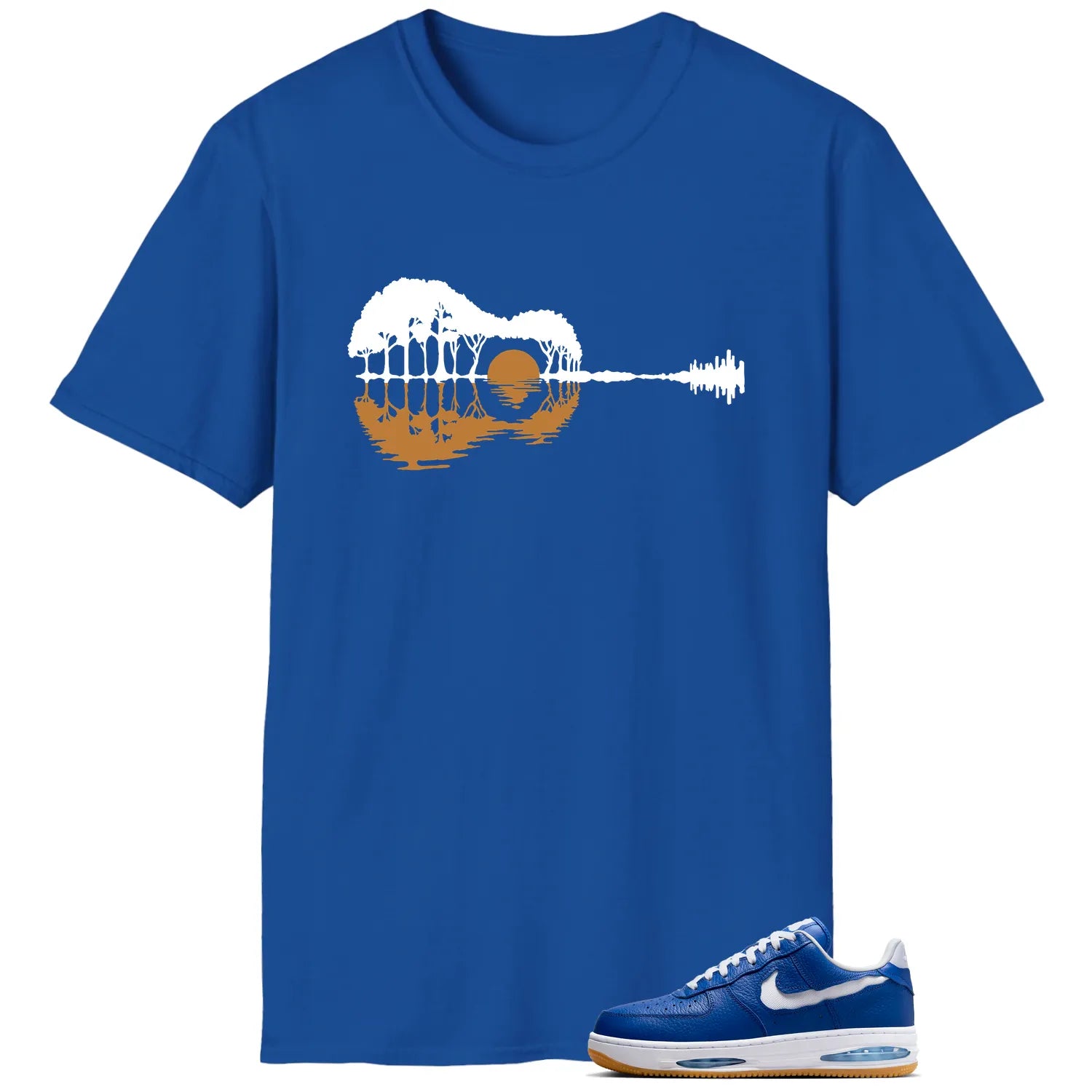 Guitar Shirt for Air Force 1 Low Evo Team Royal Sneaker HF3630-400 T-Shirt, Sneaker Match Tee