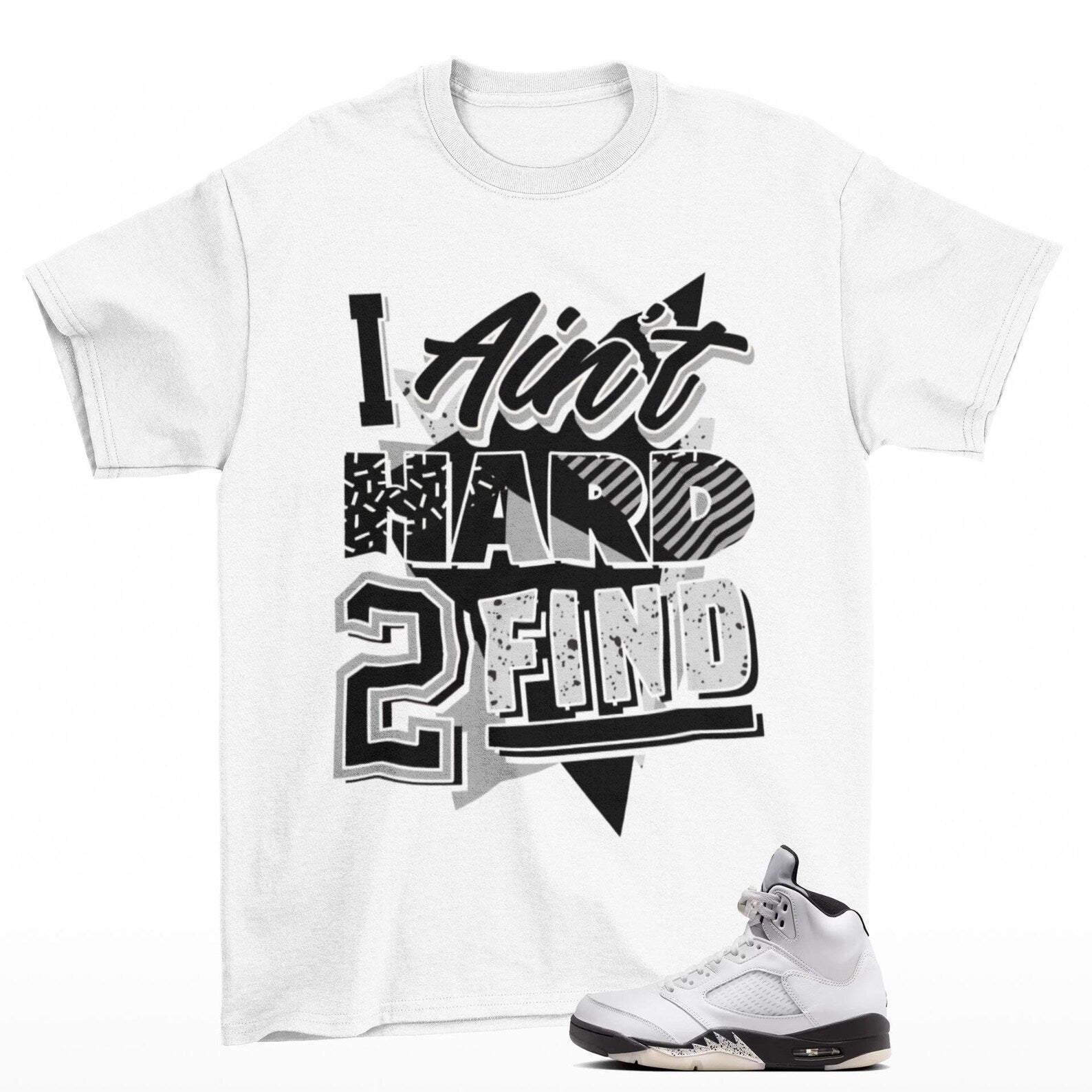 Rare Find Sneaker T-Shirt White to Match Jordan 5 Retro Reverse Metallic, DD0587-110 T-Shirt, Sneaker Match Tee