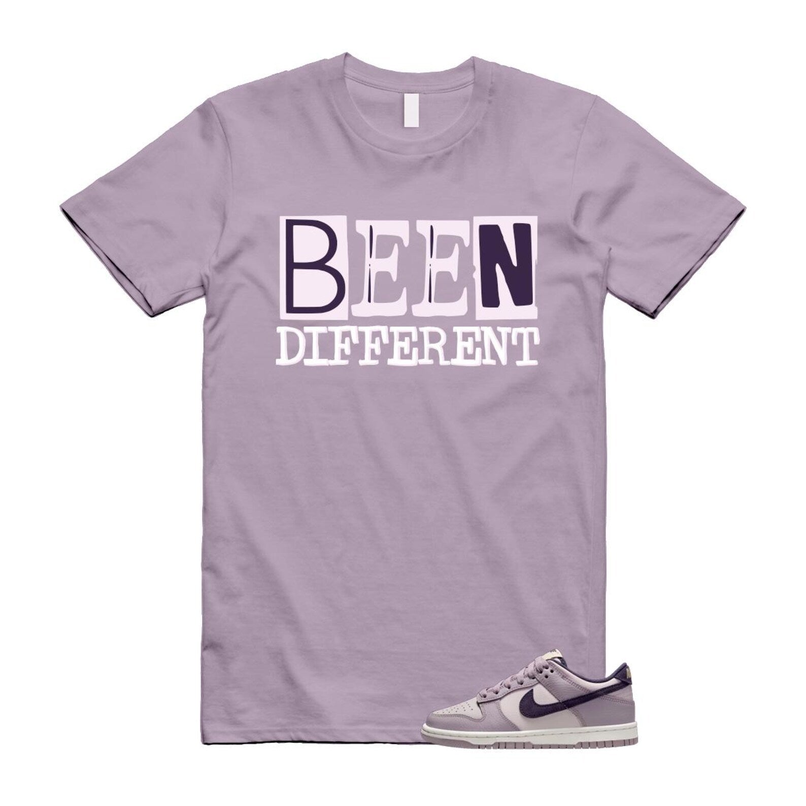Dunk Light Violet Ore Platinum Dark Raisin T Shirt Match BEEN HQ3642-202 T-Shirt, Sneaker Match Tee